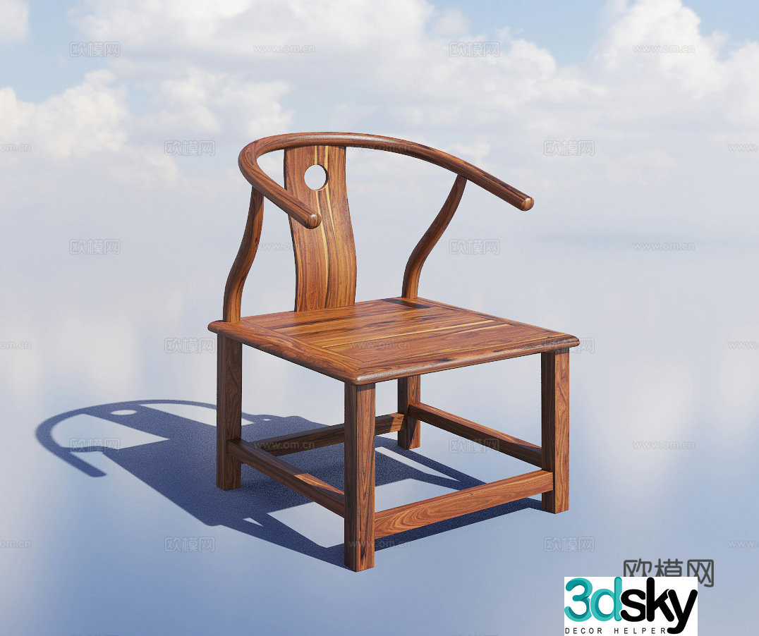 New Chinese style chair arm chair dining chair 3d model