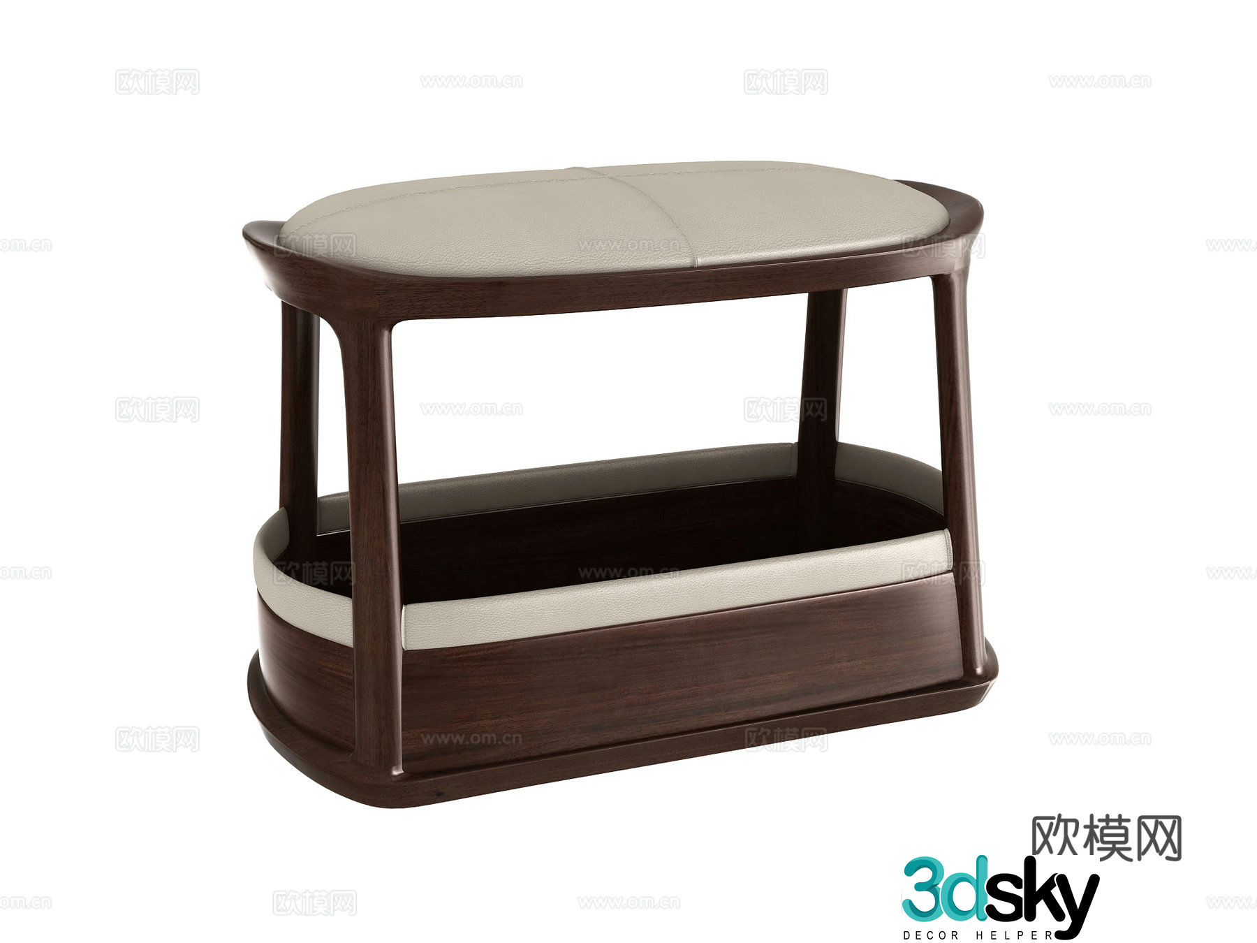 New Chinese style sofa stool footrest 3d model
