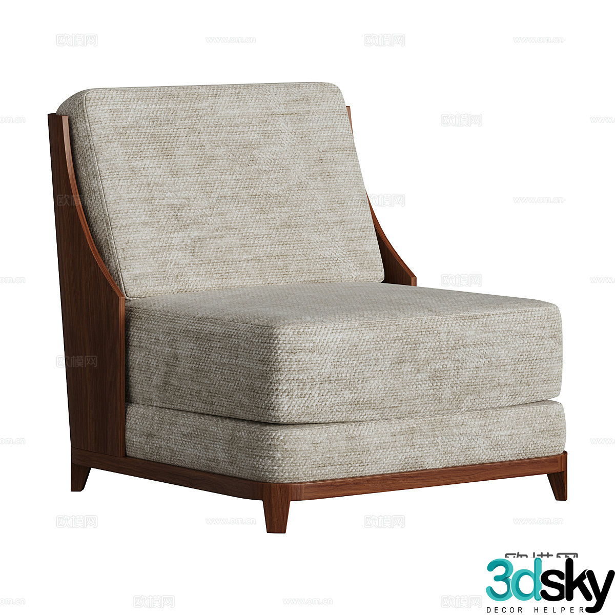 Modern single sofa leisure sofa 3d model
