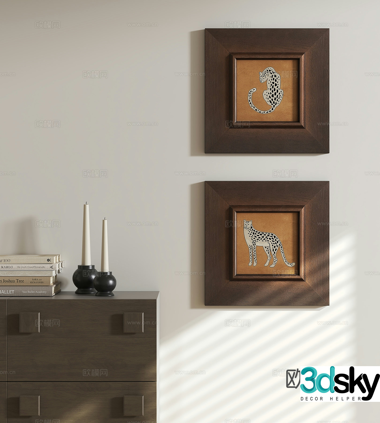 Medieval style hanging painting animal painting decorative painting 3D model