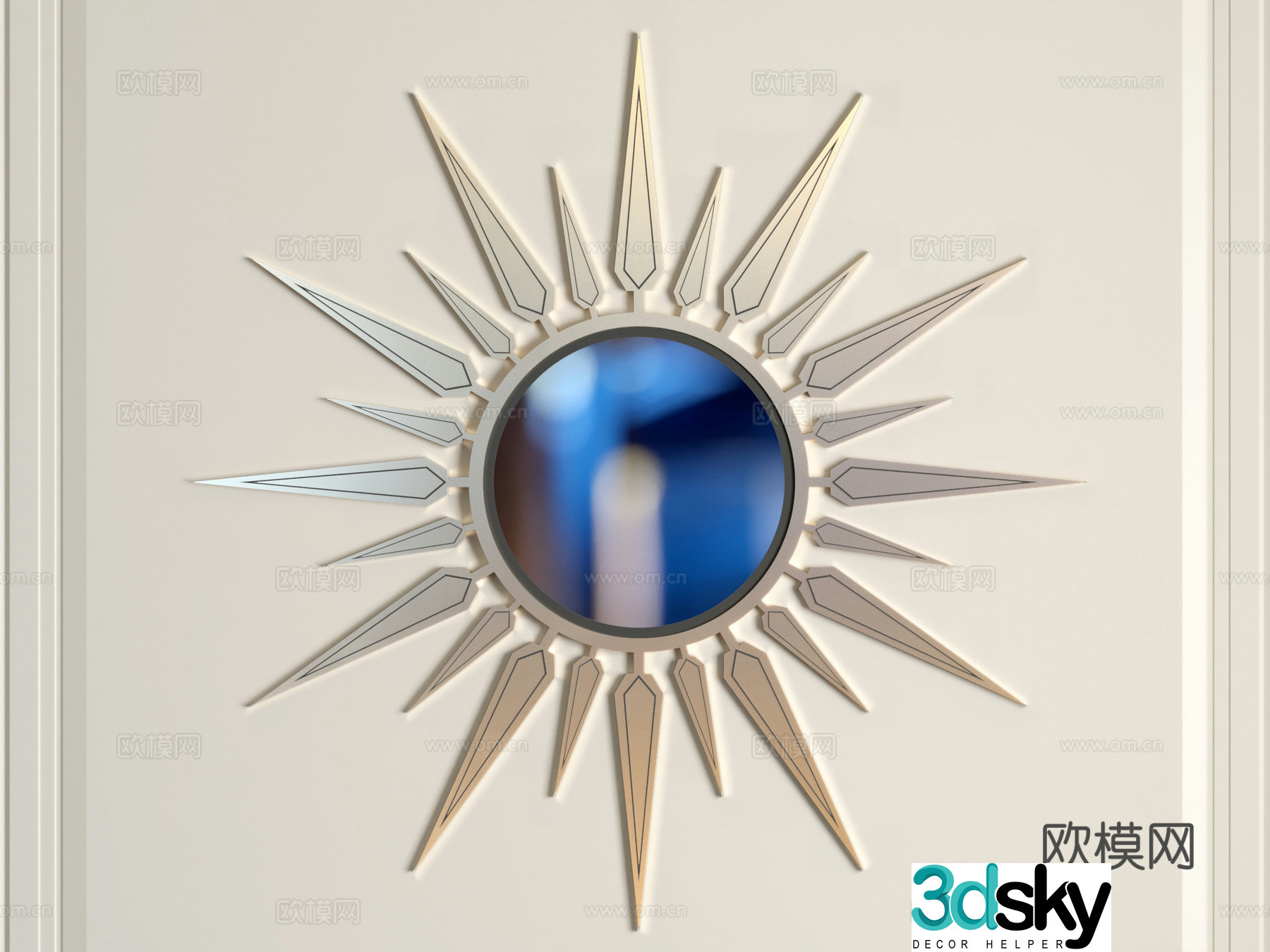 European style decorative mirror 3d model