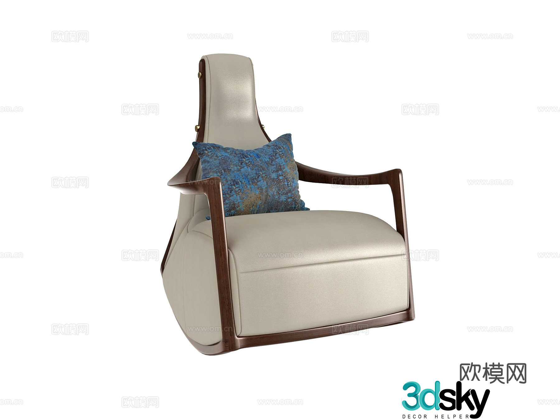 New Chinese style leisure chair rocking chair 3d model