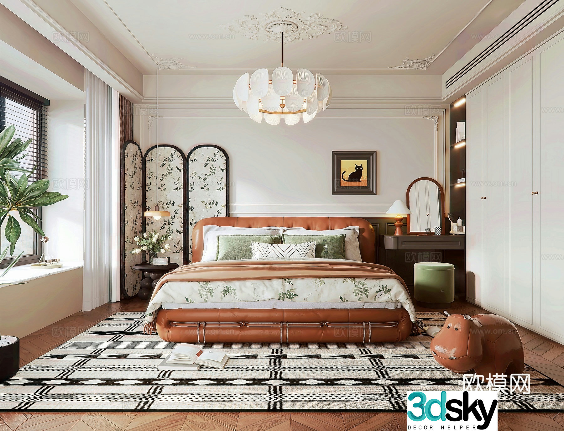 French bedroom master bedroom 3d model