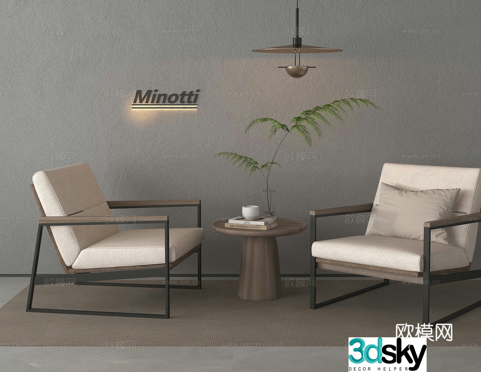 Leisure table and chairs 3d model