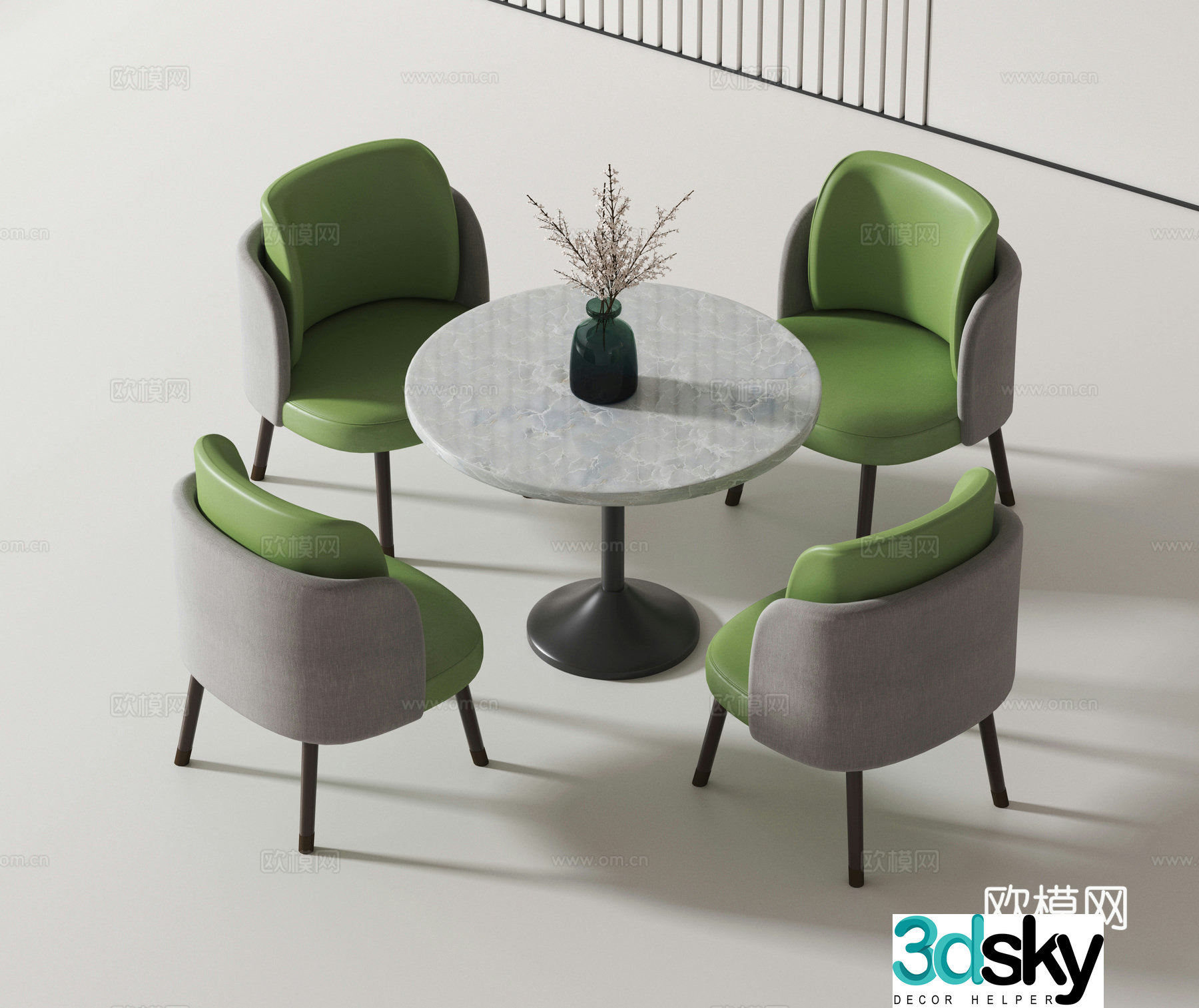 Modern leisure tables and chairs Negotiation tables and chairs 3d model