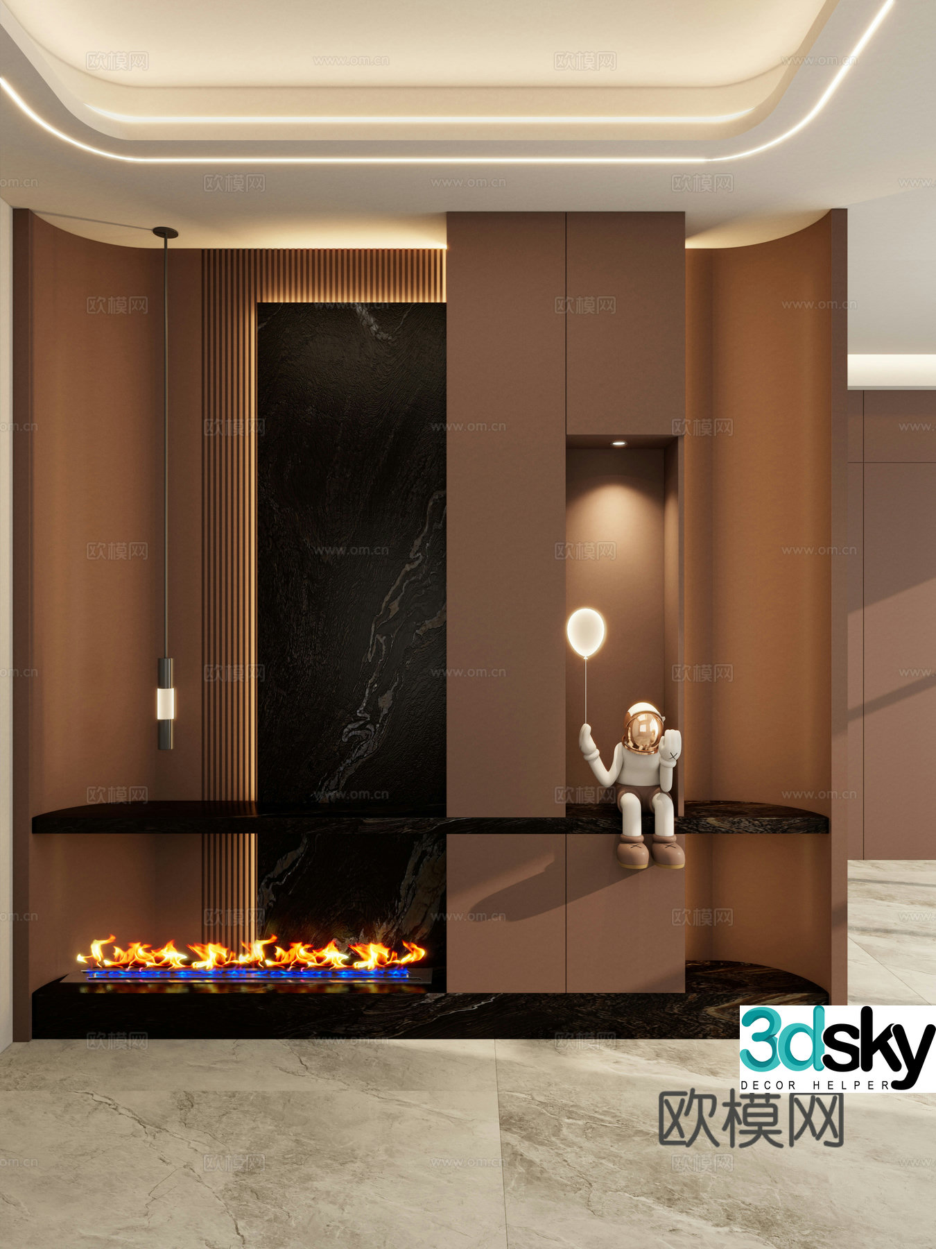 Italian curved entrance shoe cabinet facing wall 3D model