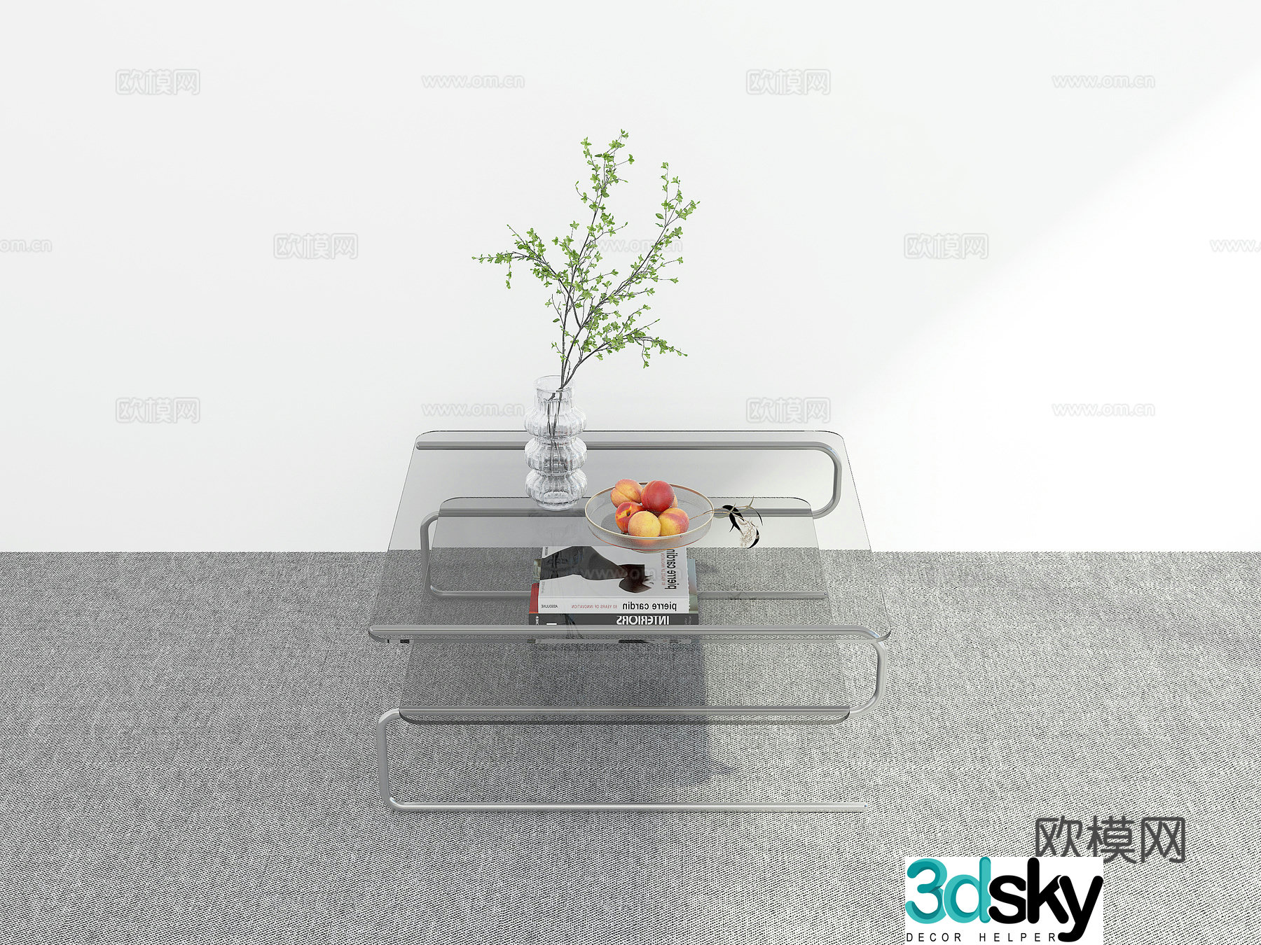 Modern glass coffee table 3d model