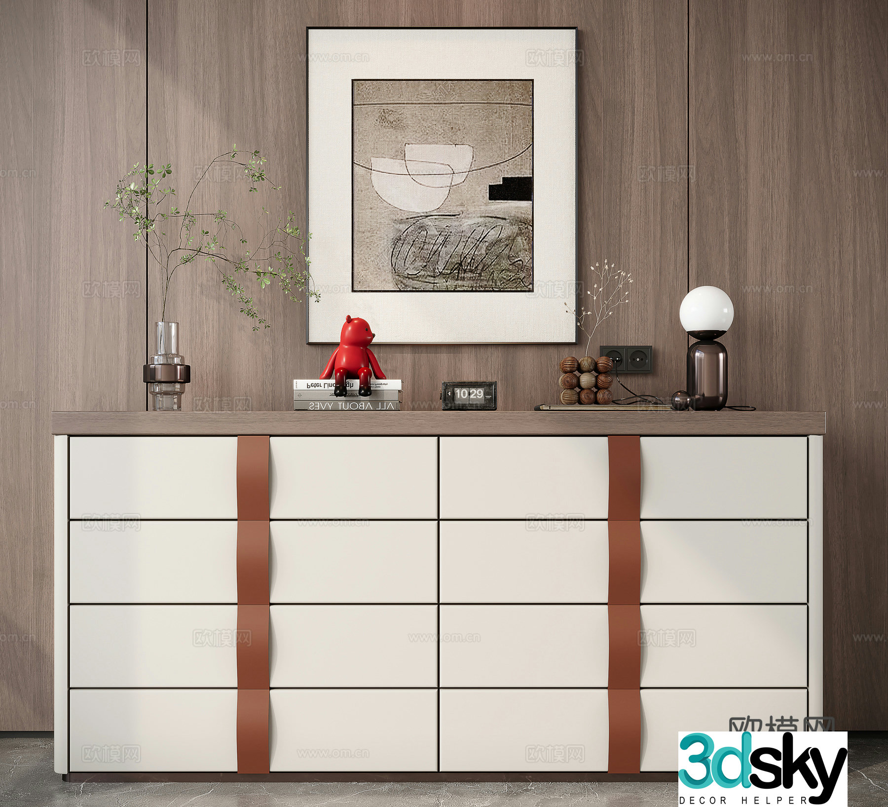 Modern entryway cabinet 3d model