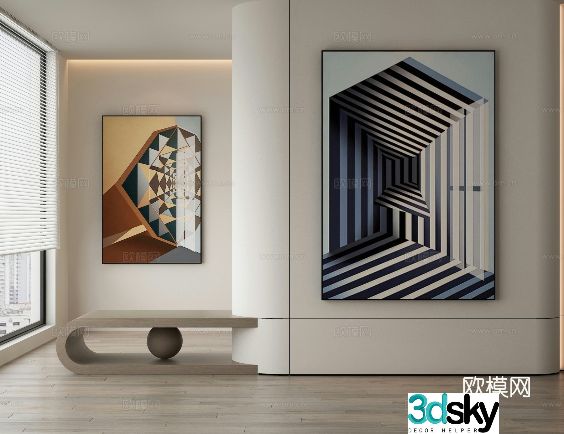 Modern art painting decorative painting 3d model