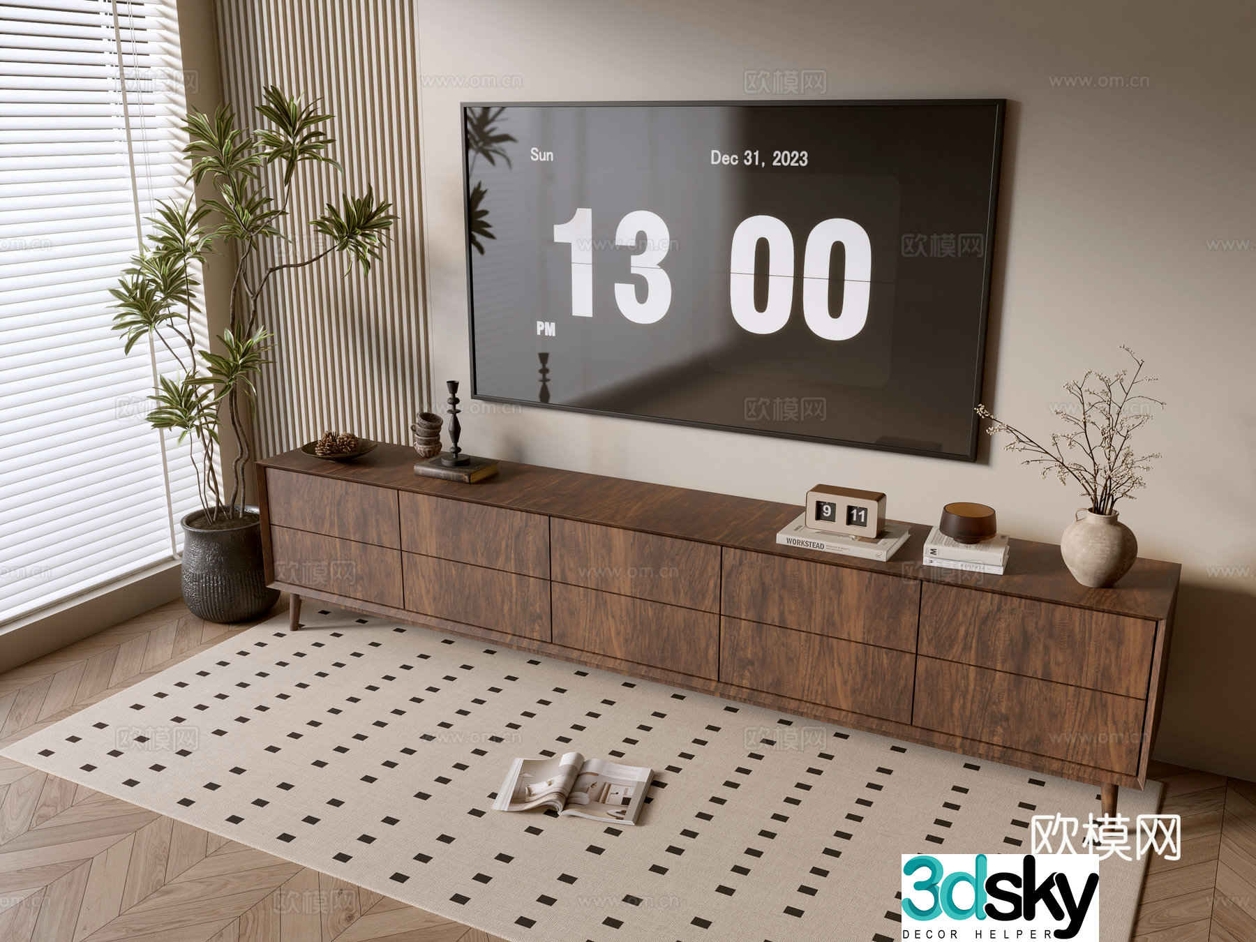 Wabi-sabi TV cabinet 3d model