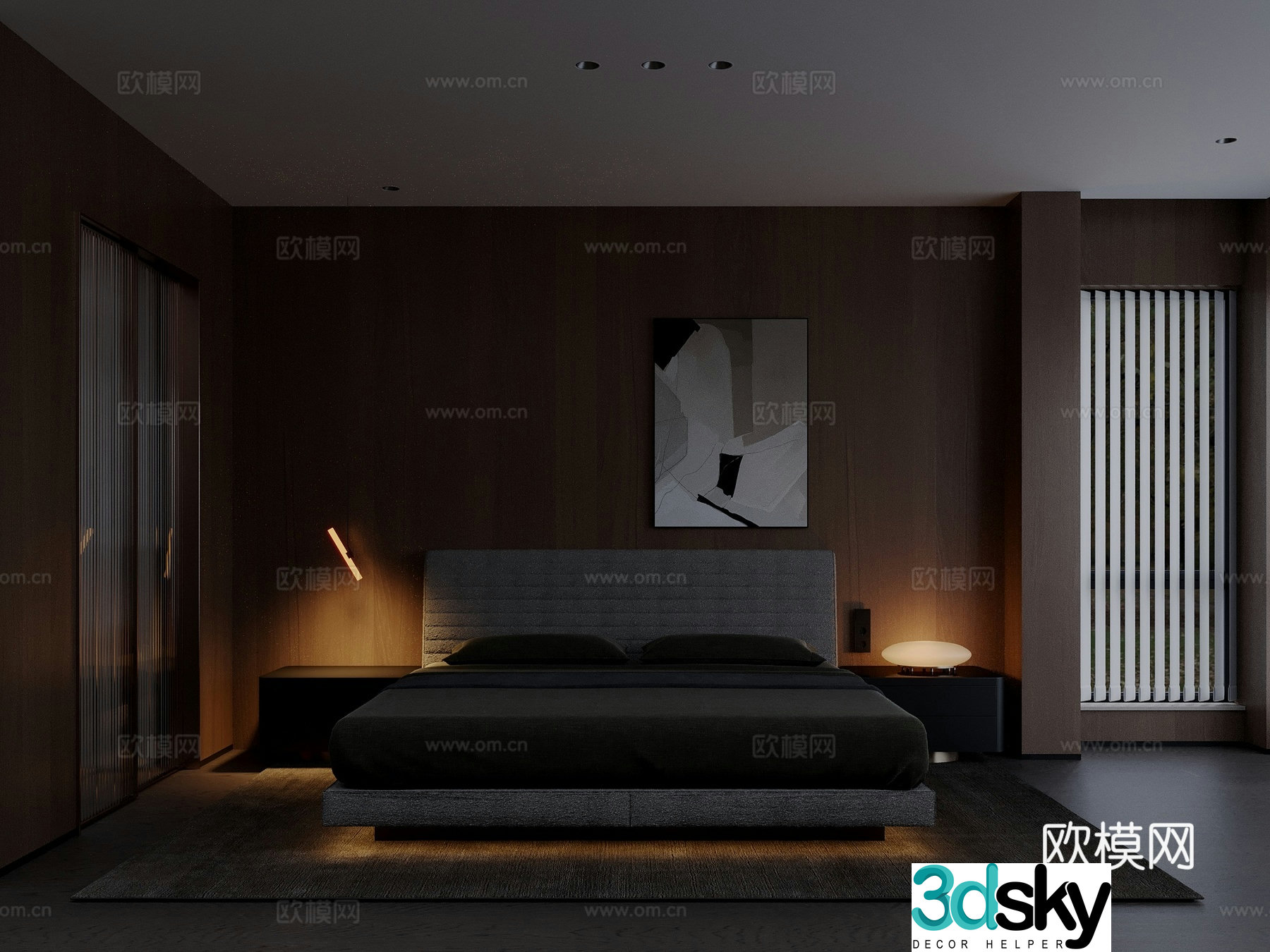 Modern bedroom master bedroom 3d model