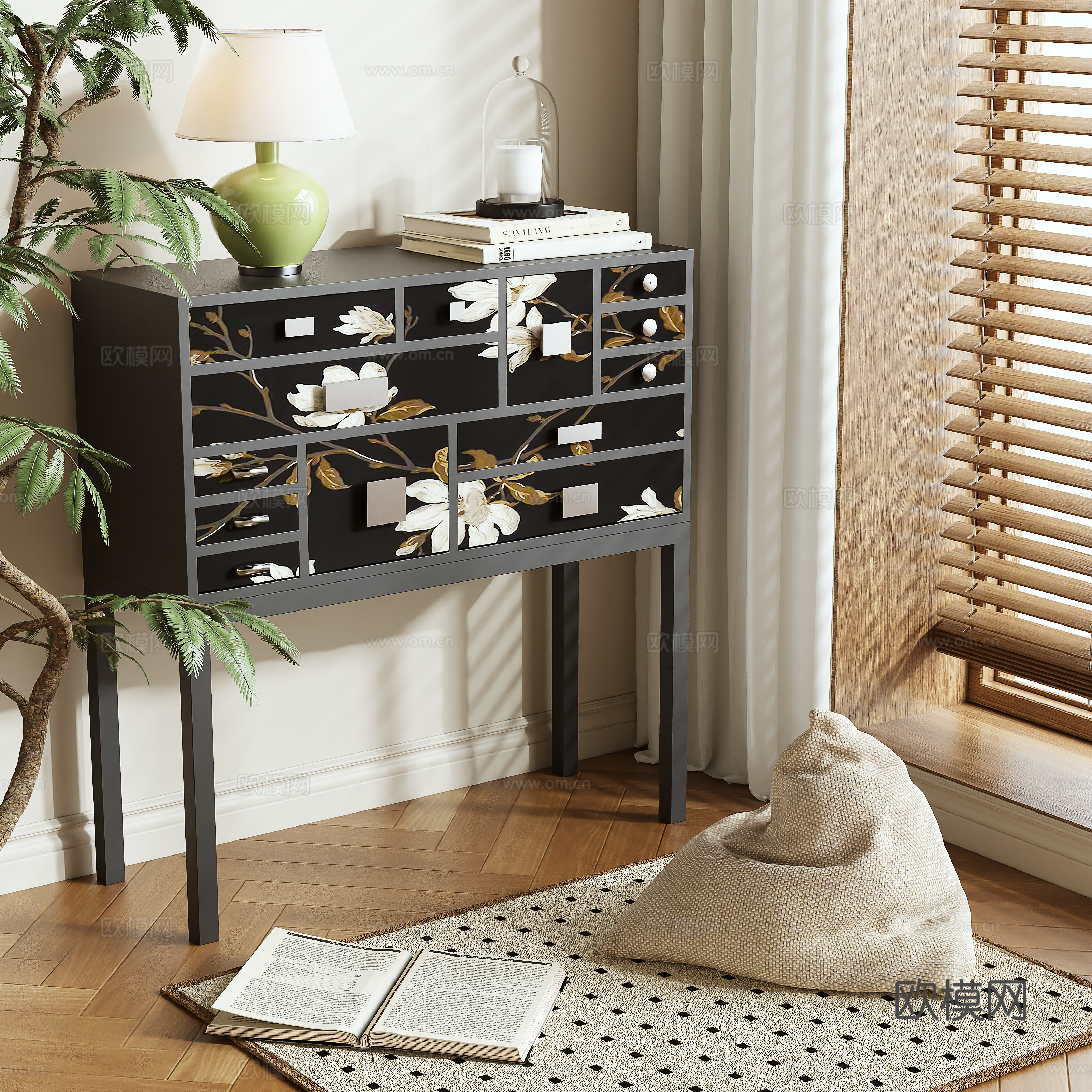 French entryway cabinet 3d model