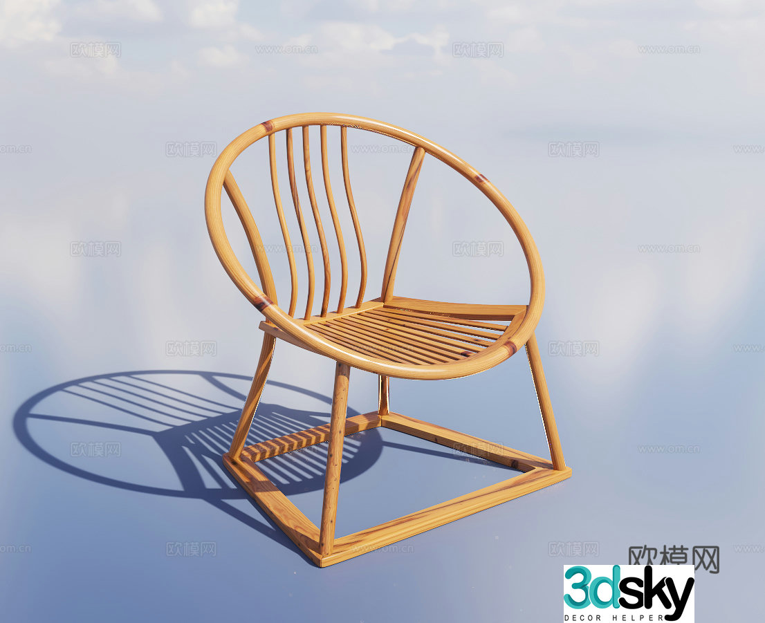 New Chinese style chair single chair dining chair 3d model