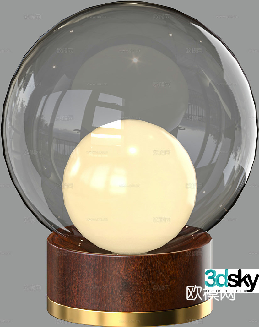 Modern glass table lamp round ball table lamp 3d model