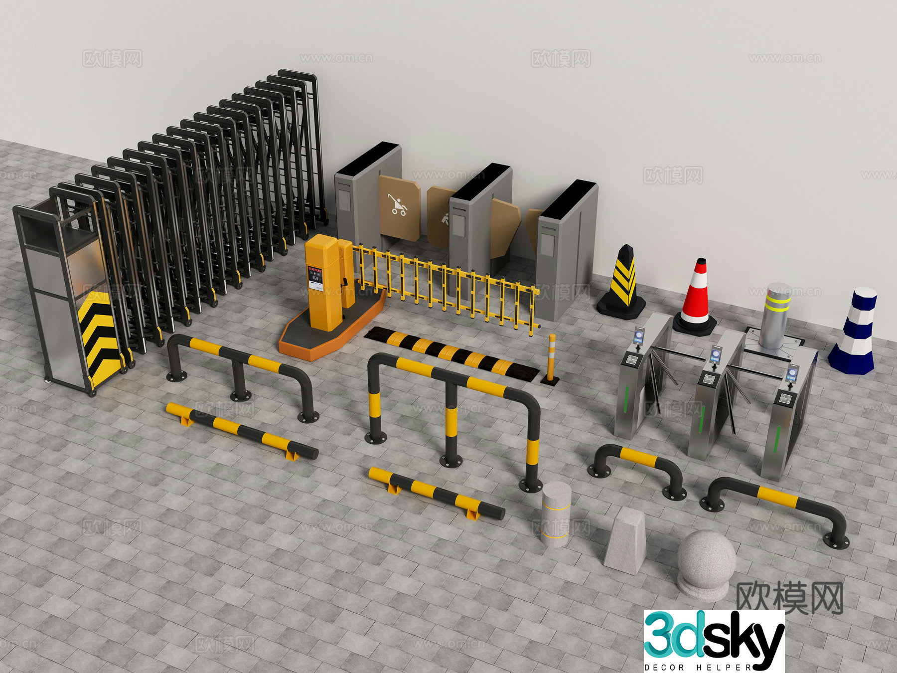 Car blocker, car blocker, gate access control, roadblock 3D model
