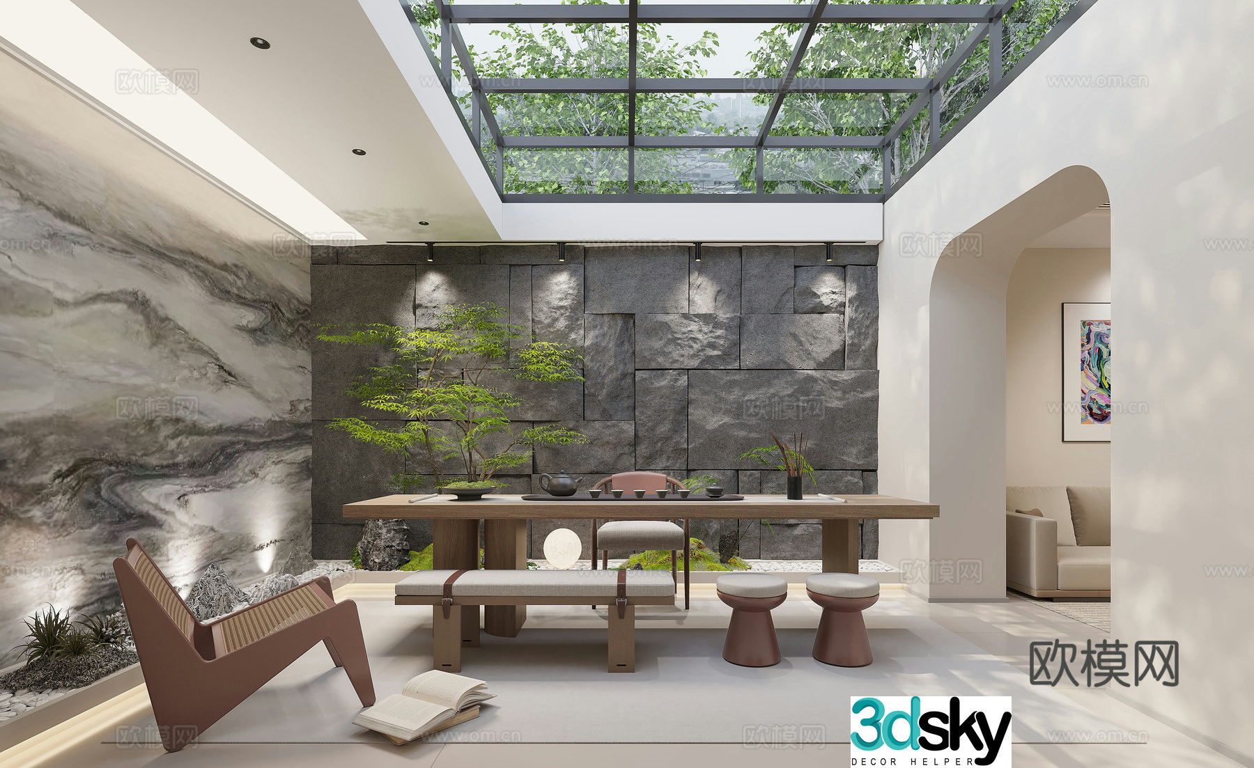 Modern villa basement 3d model