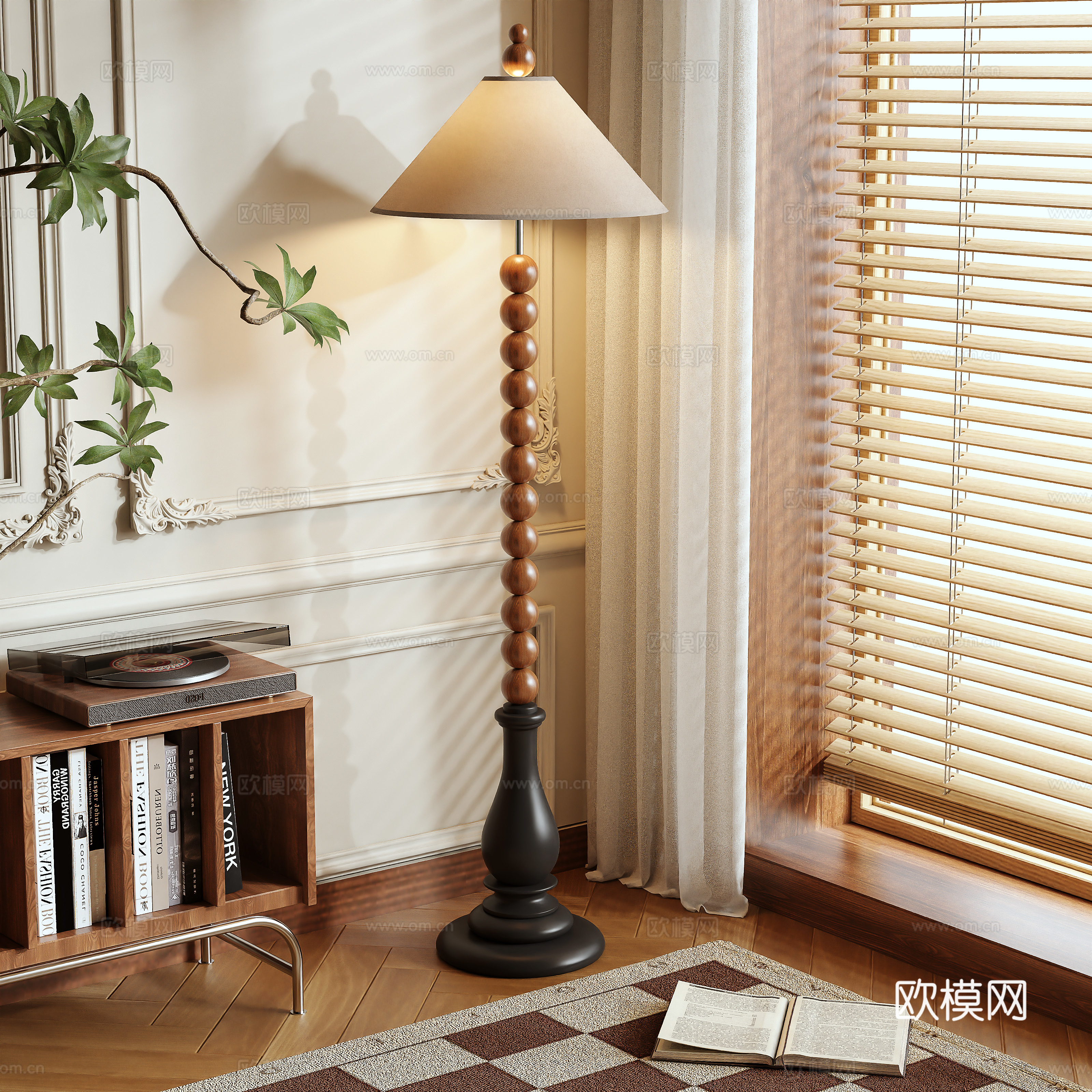 Medieval style floor lamp 3d model