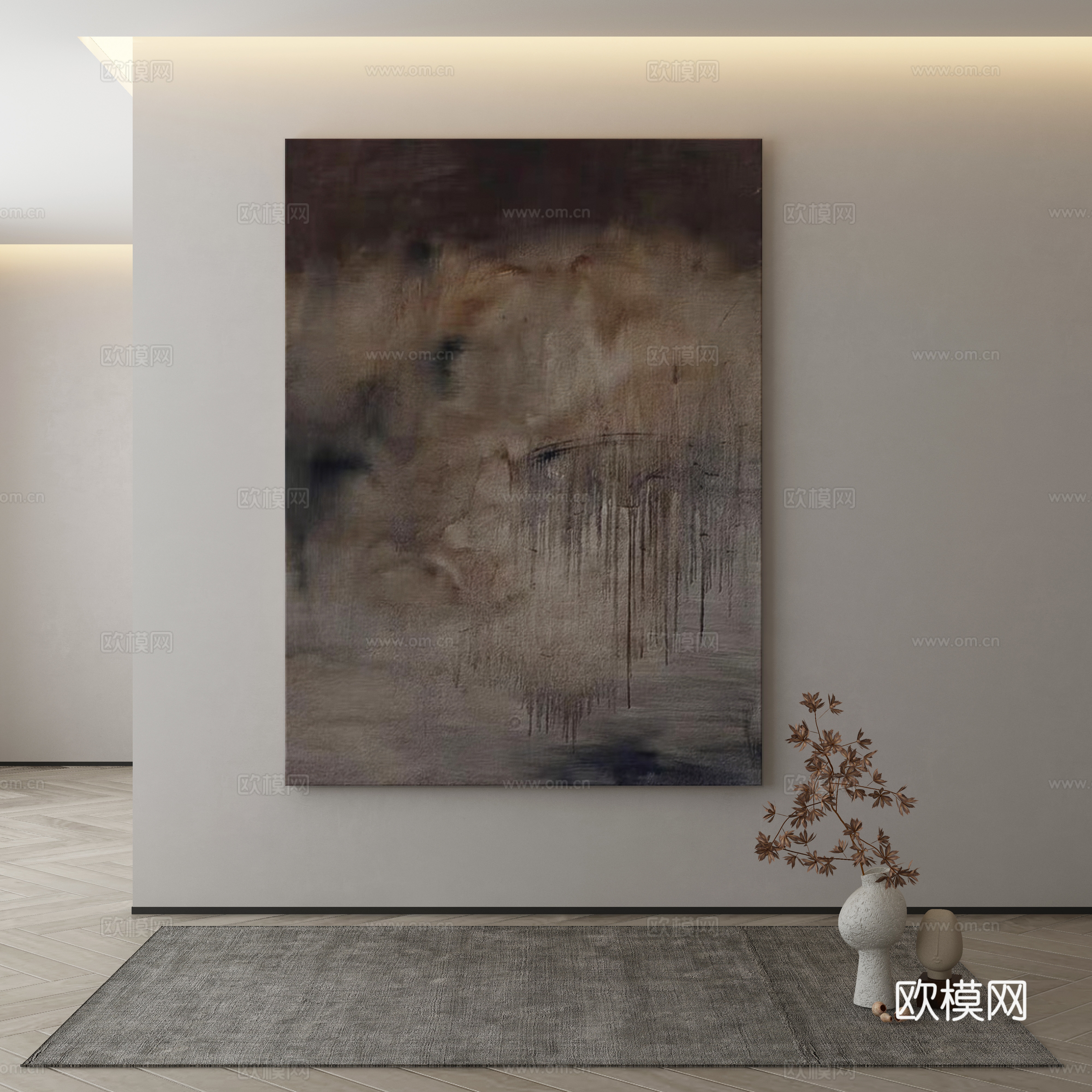 Modern decorative painting texture painting 3d model