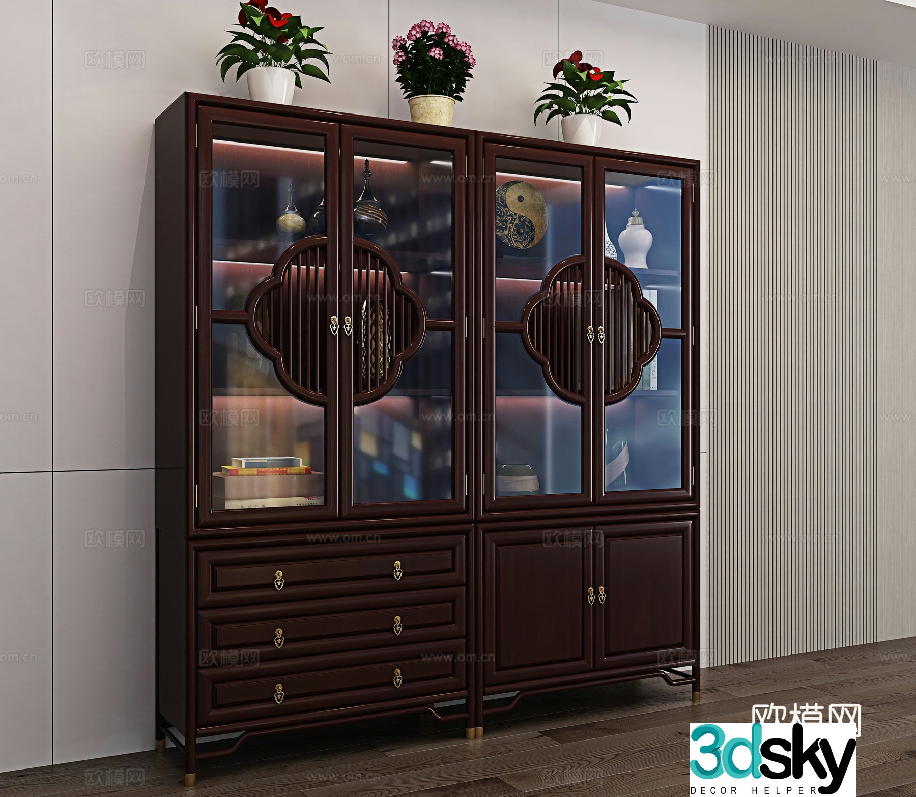 Chinese bookcase 3d model