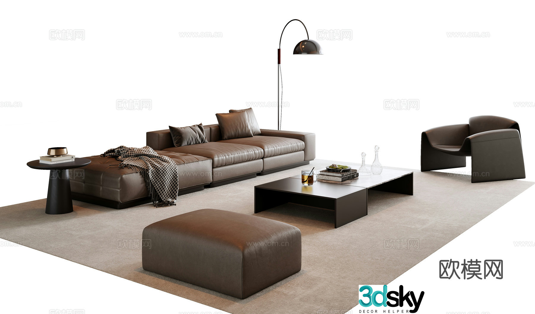 Italian sectional sofa 3d model