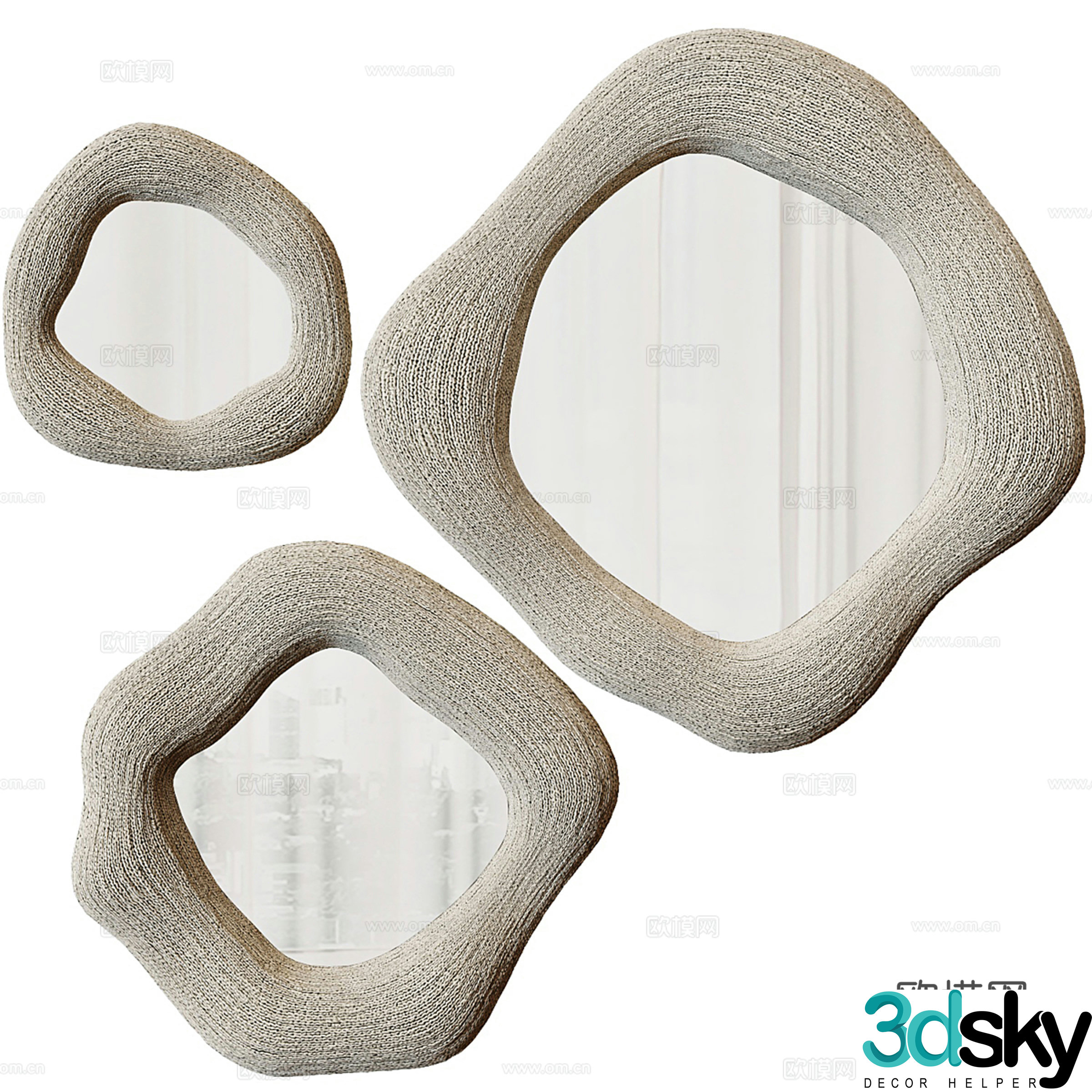 Special shaped mirror decorative mirror 3d model