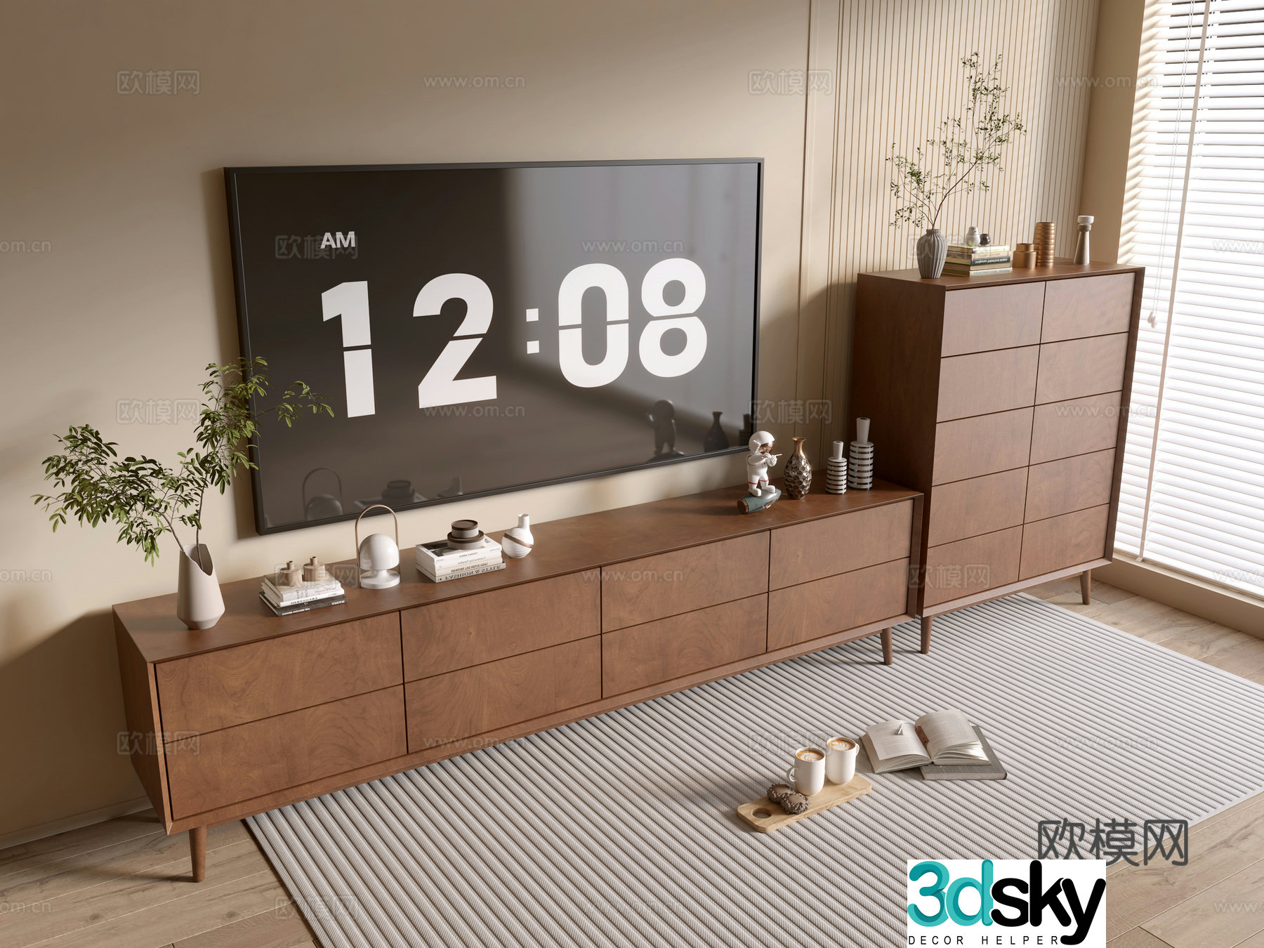 Wabi-sabi TV cabinet 3d model