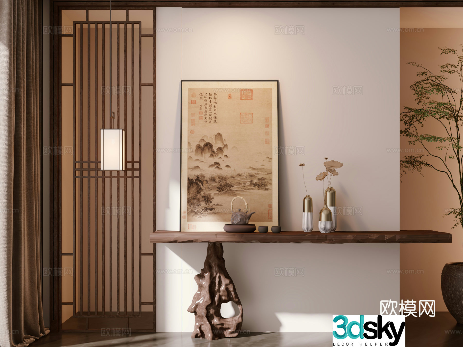 New Chinese style Duanjingdai 3D model