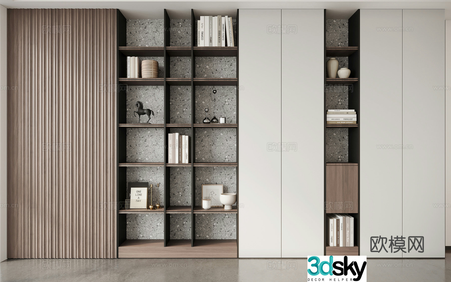 Italian bookcase 3d model
