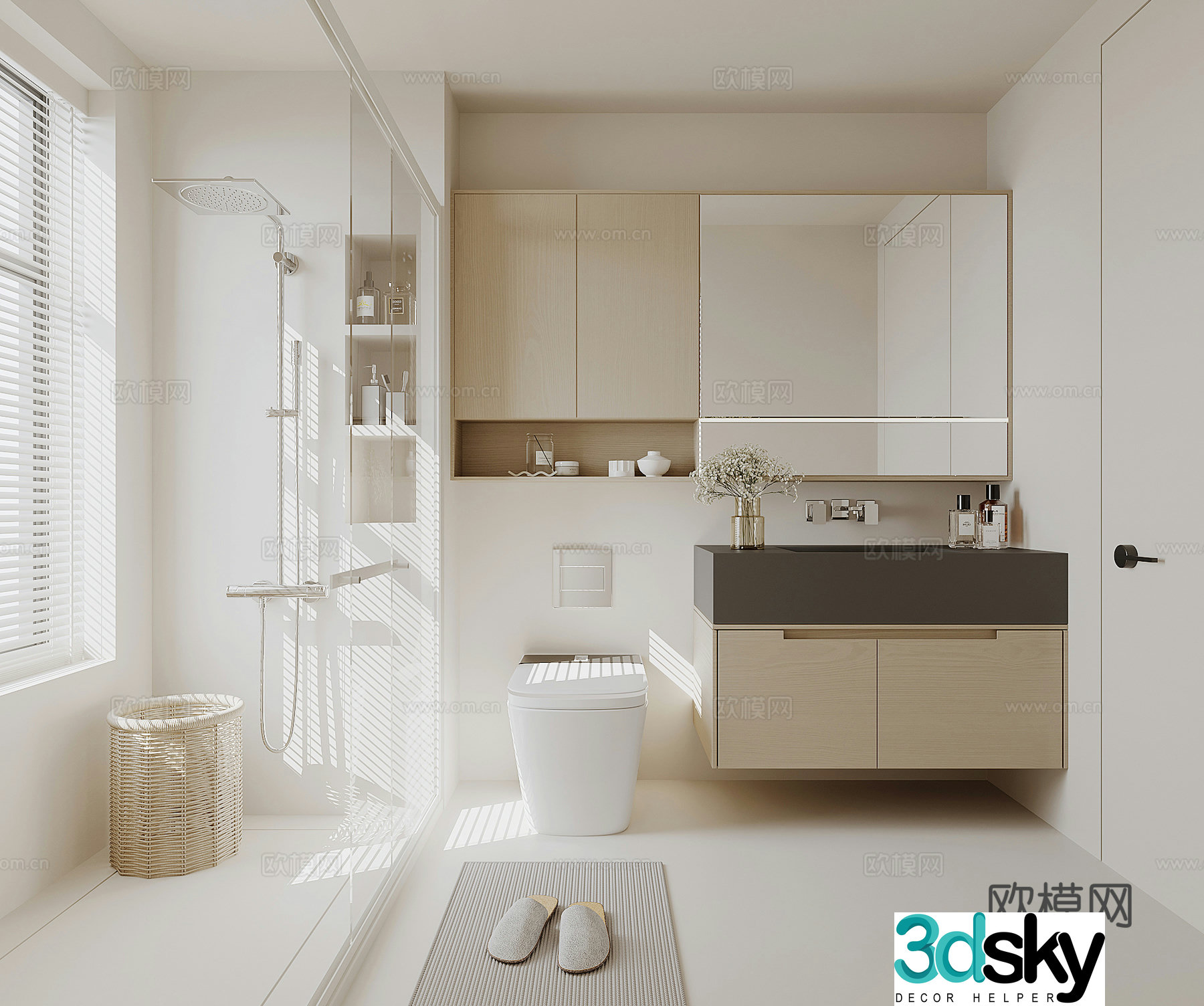 Modern bathroom bathroom 3d model