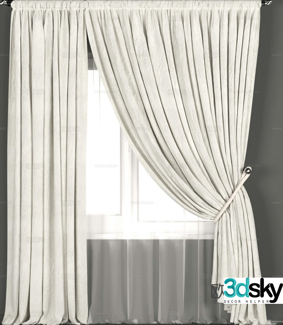 Plain curtain 3d model