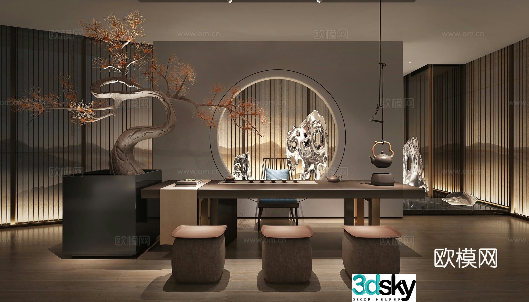 New Chinese tea room 3d model