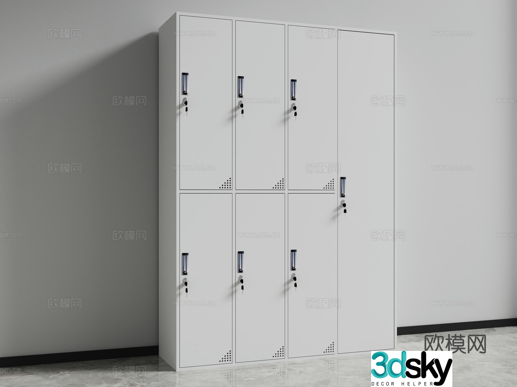 Locker combination lock file cabinet safe cabinet 3d model