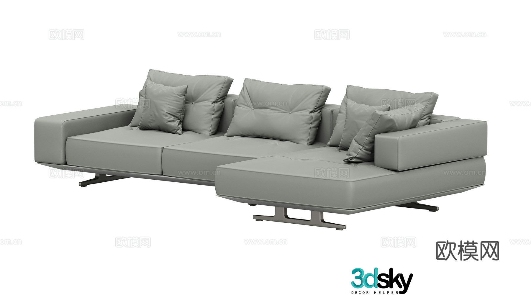 Modern multi-seater sofa corner sofa 3d model