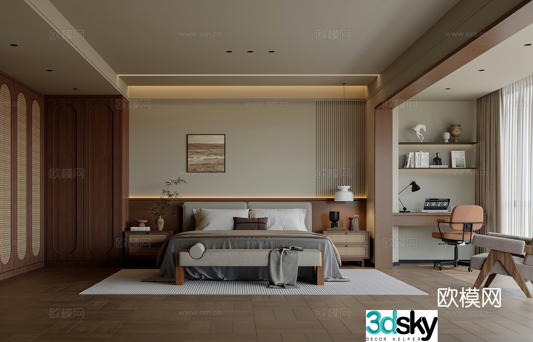Medieval style bedroom master bedroom 3d model