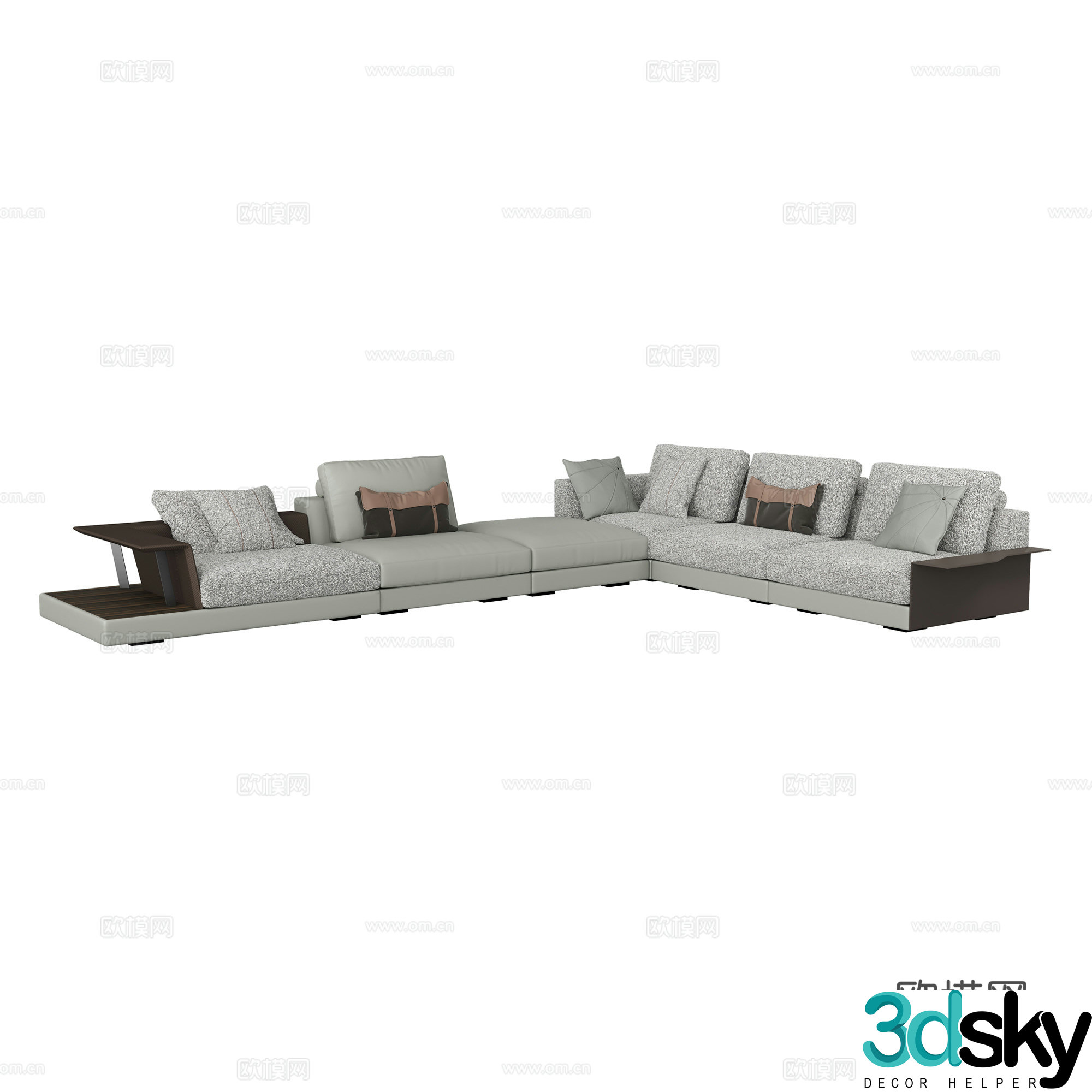 Modern L shaped sofa corner sofa 3d model