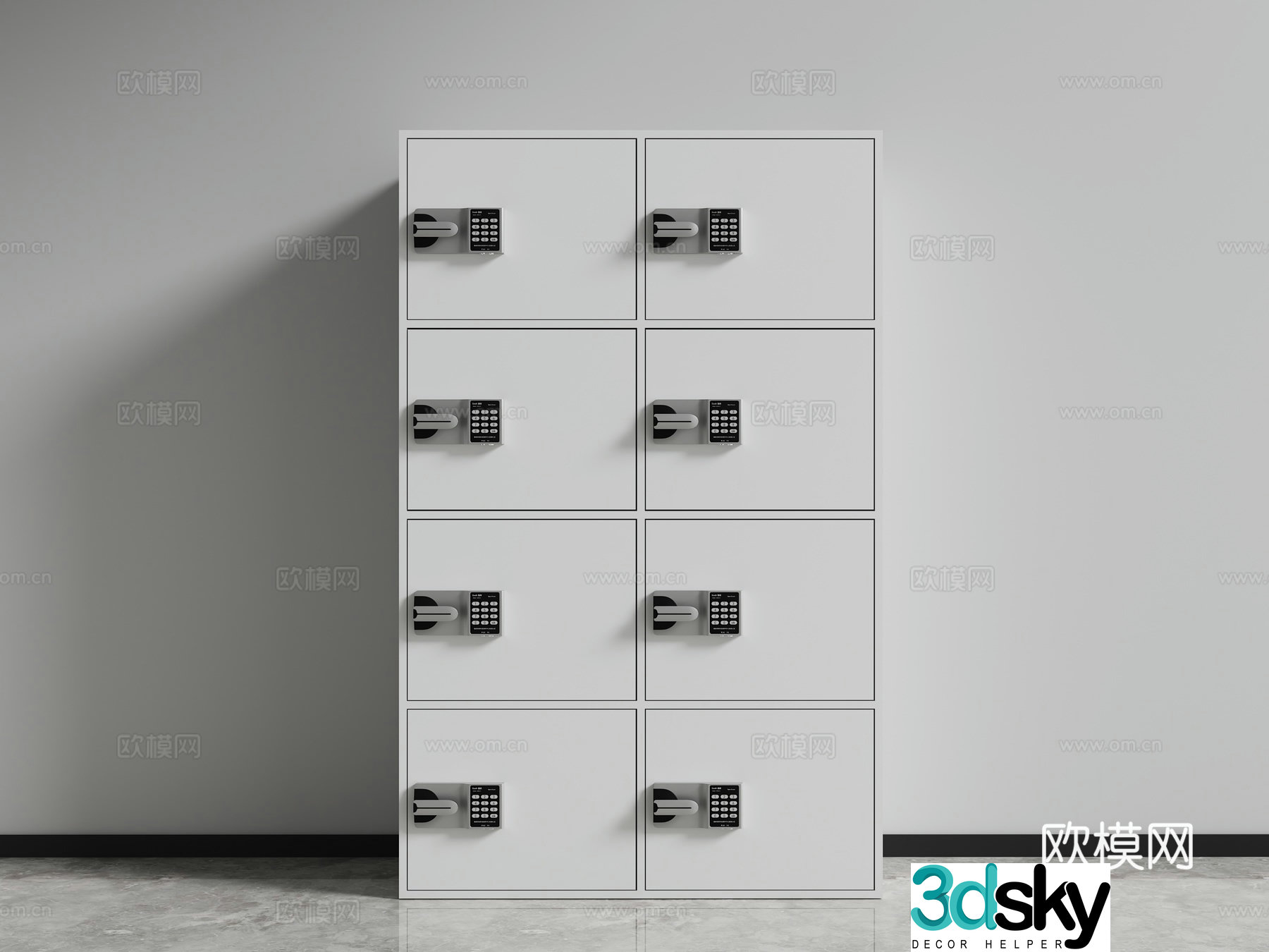 Locker combination lock file cabinet safe cabinet 3d model