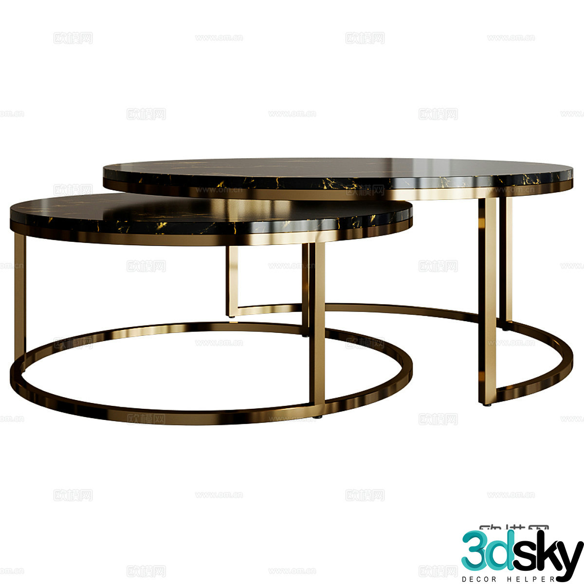Italian style mother-in-law coffee table 3d model