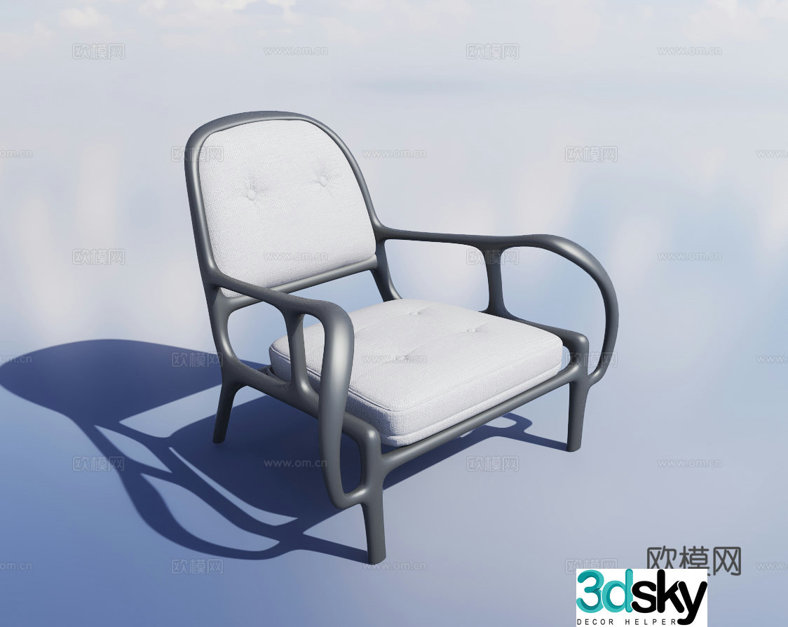 New Chinese style chair dining chair solid wood chair 3d model