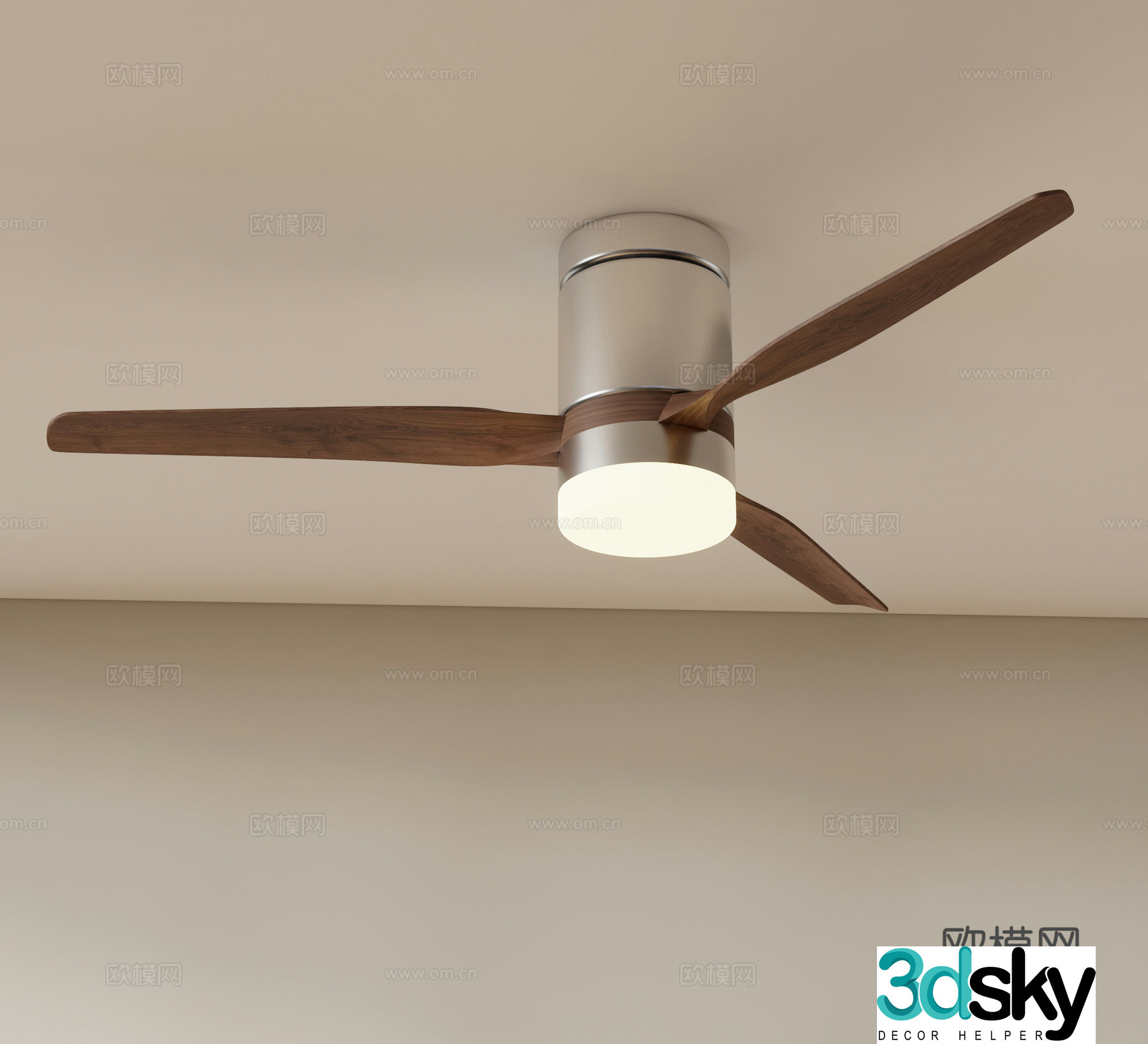 Modern ceiling fan fan chandelier 3d model