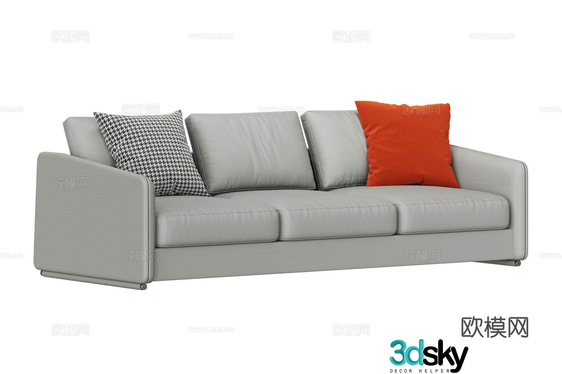 Modern three-seat sofa 3d model