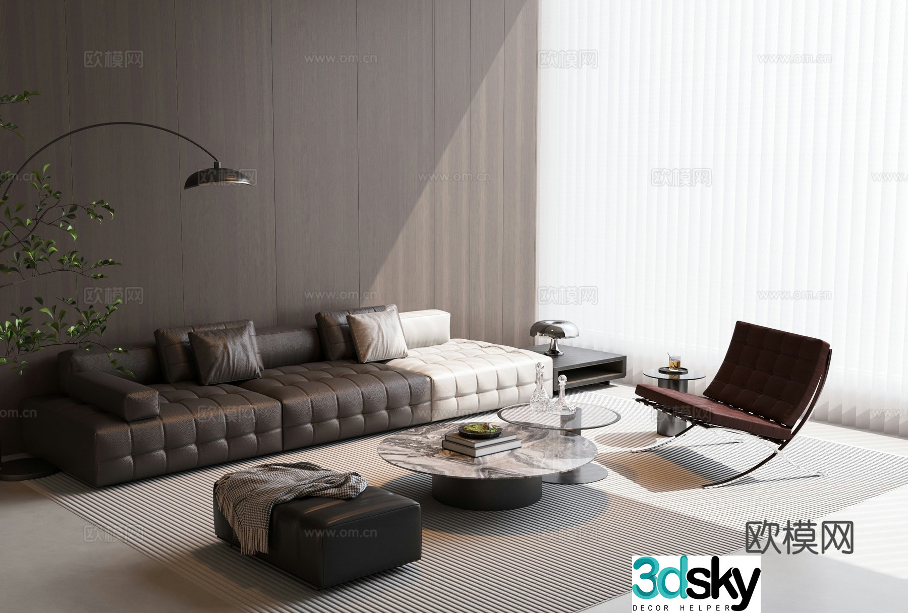 Italian sectional sofa 3d model