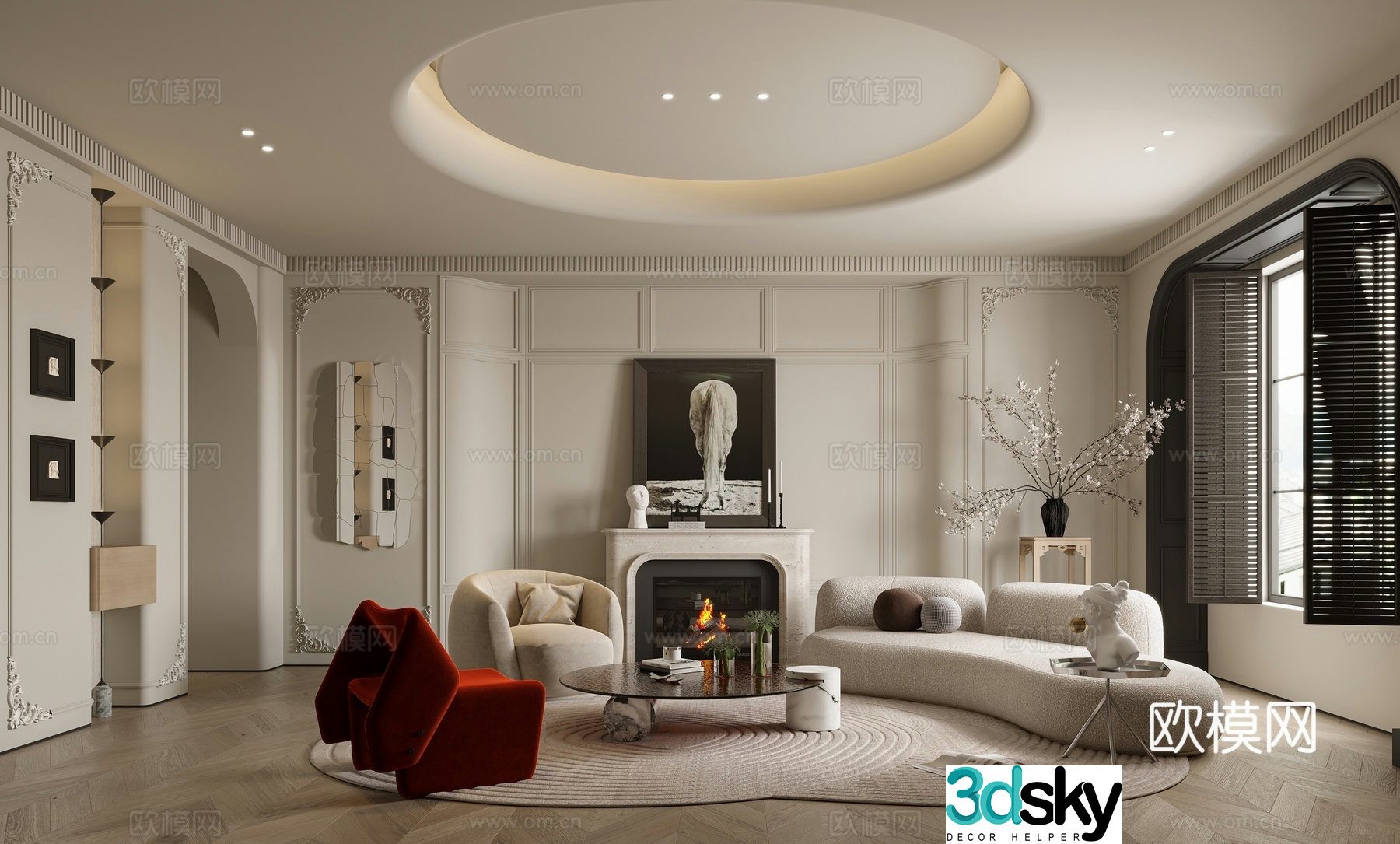 French living room 3d model