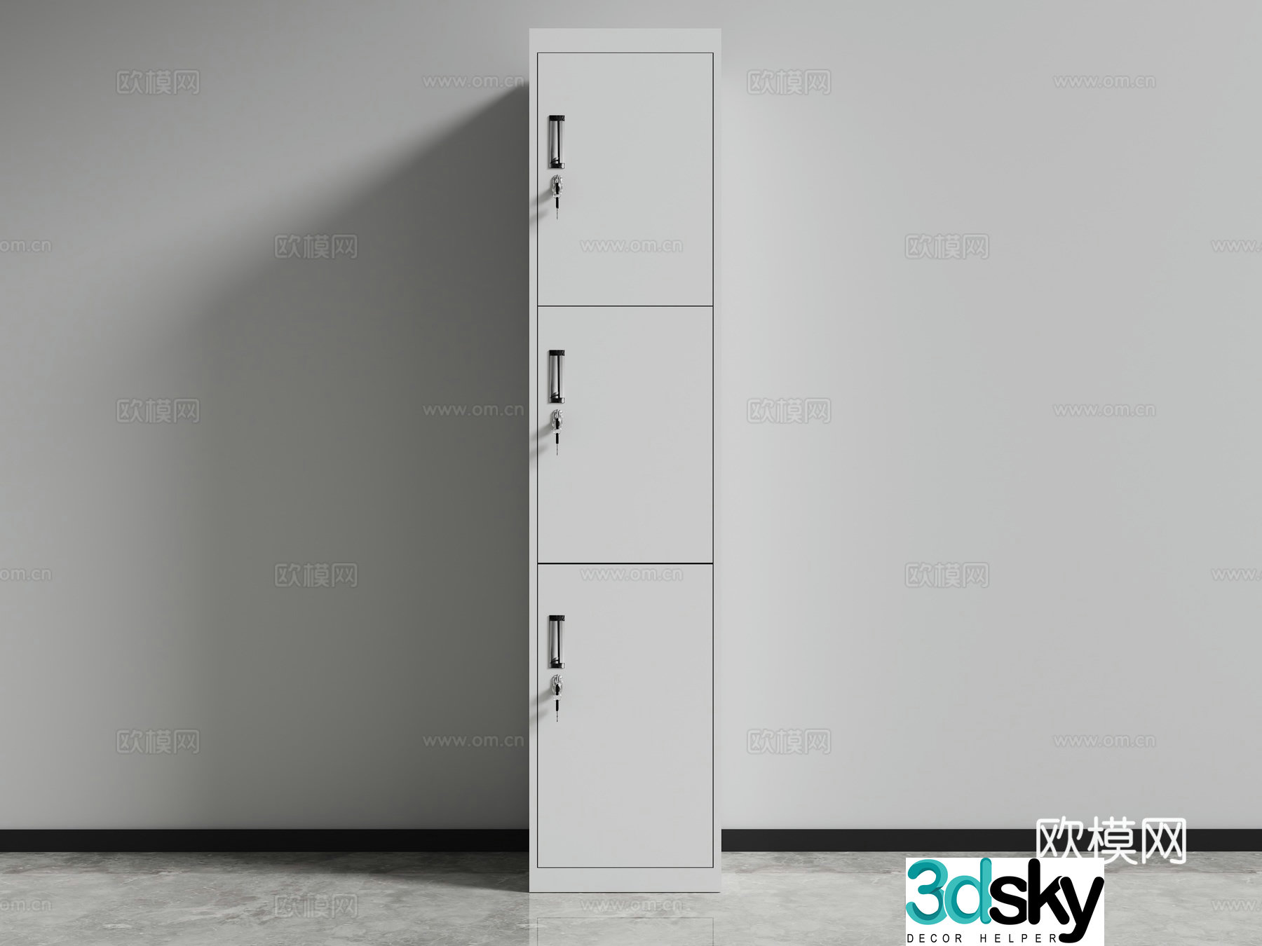 Locker combination lock file cabinet safe cabinet three door cabinet 3d model