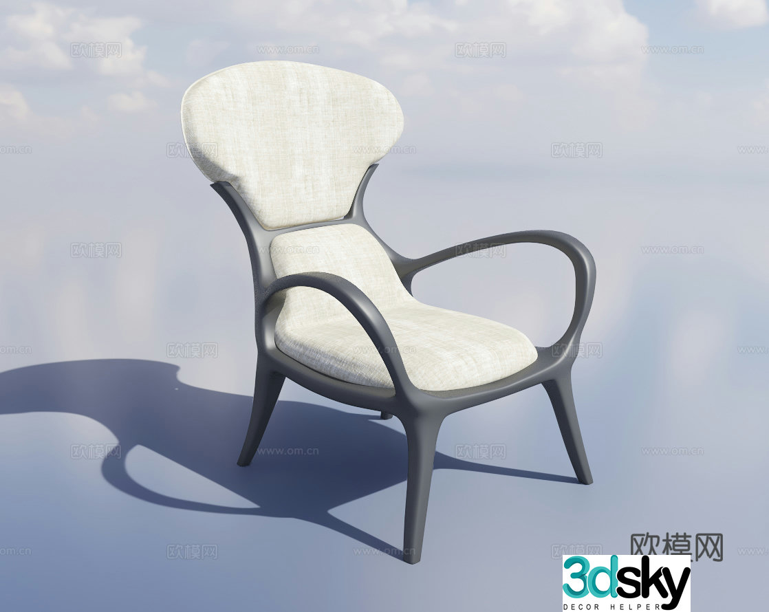 New Chinese style armchair dining chair solid wood chair 3d model