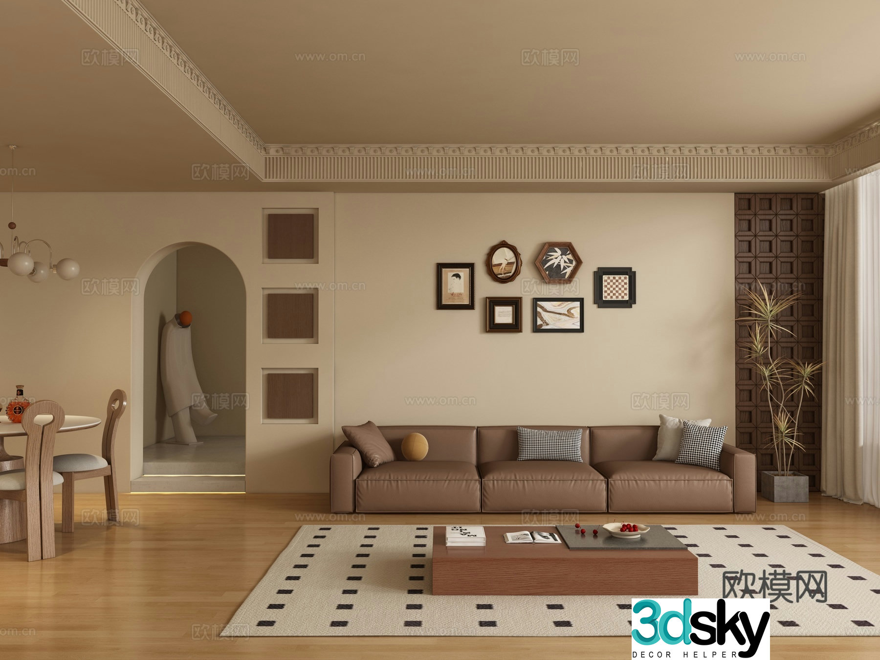 Medieval style living room 3D model