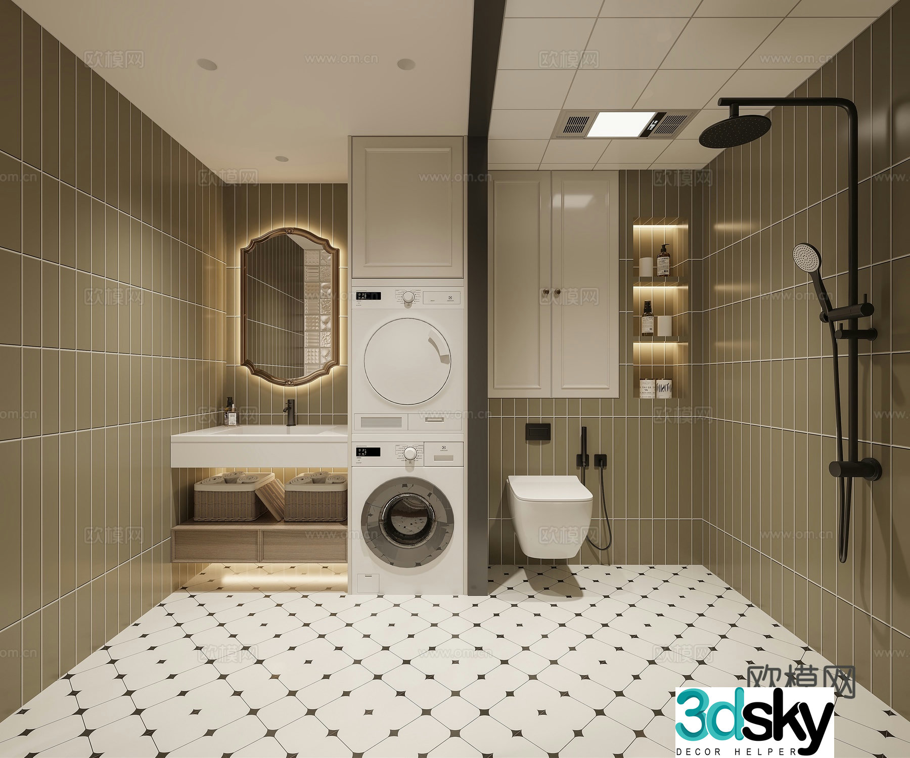 French bathroom bathroom 3d model