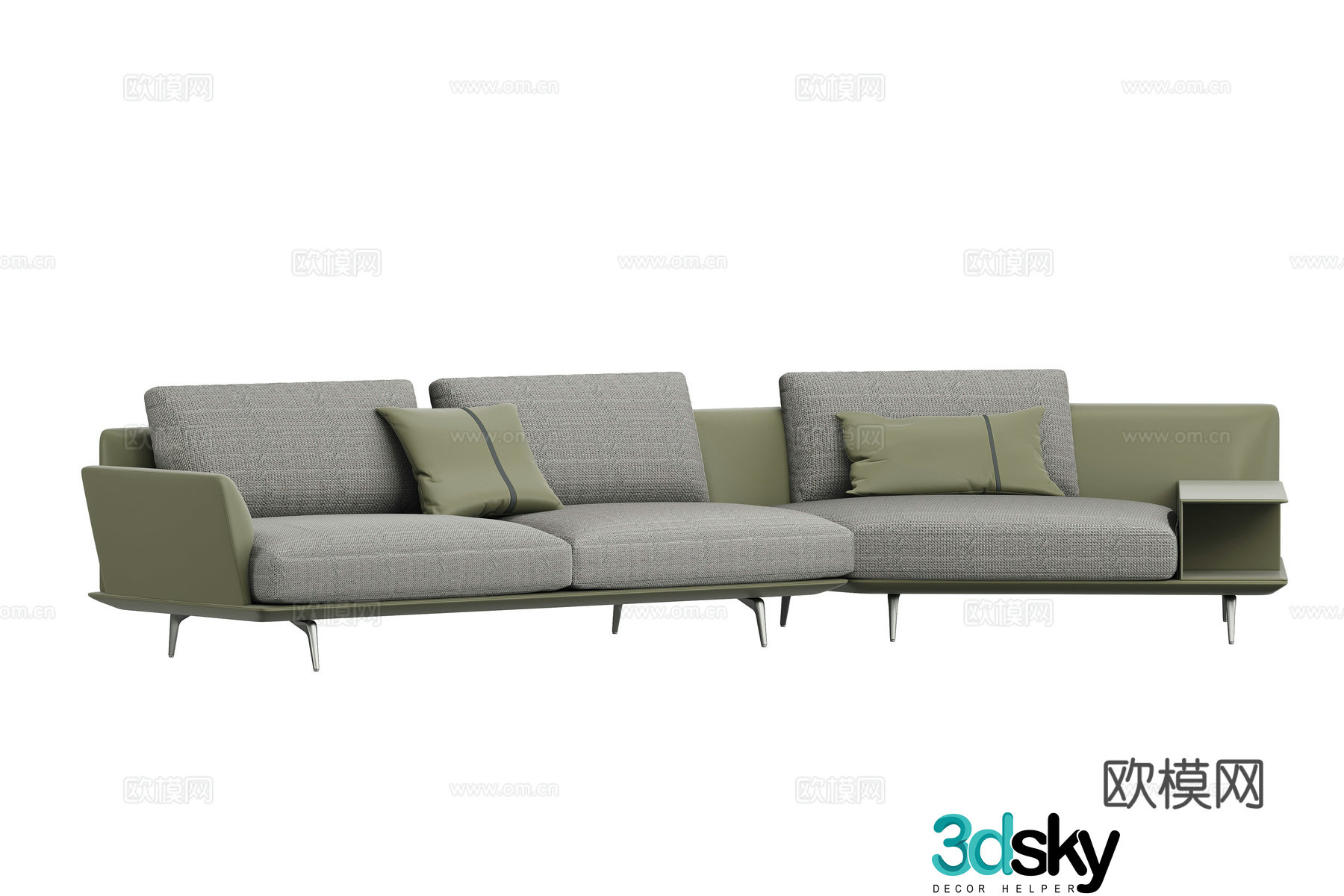 Modern multi-seater sofa corner sofa 3d model