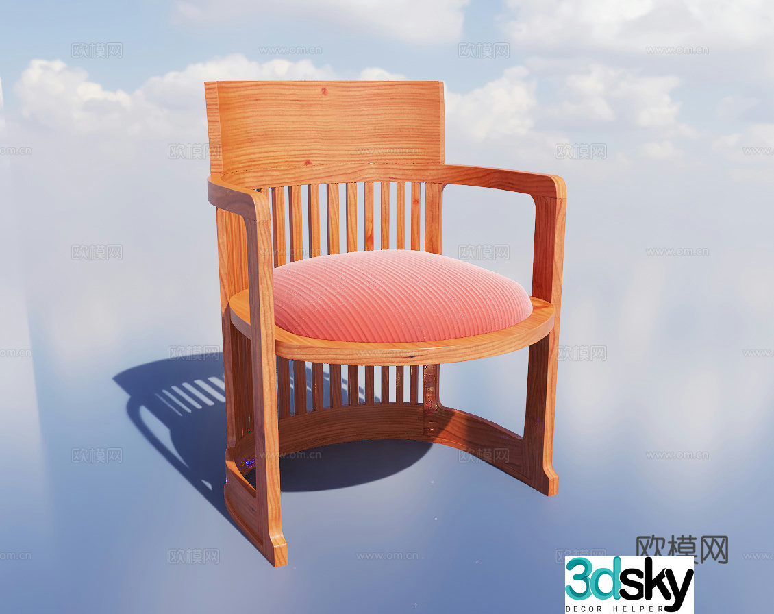 New Chinese style stool chair dining chair solid wood chair 3d model