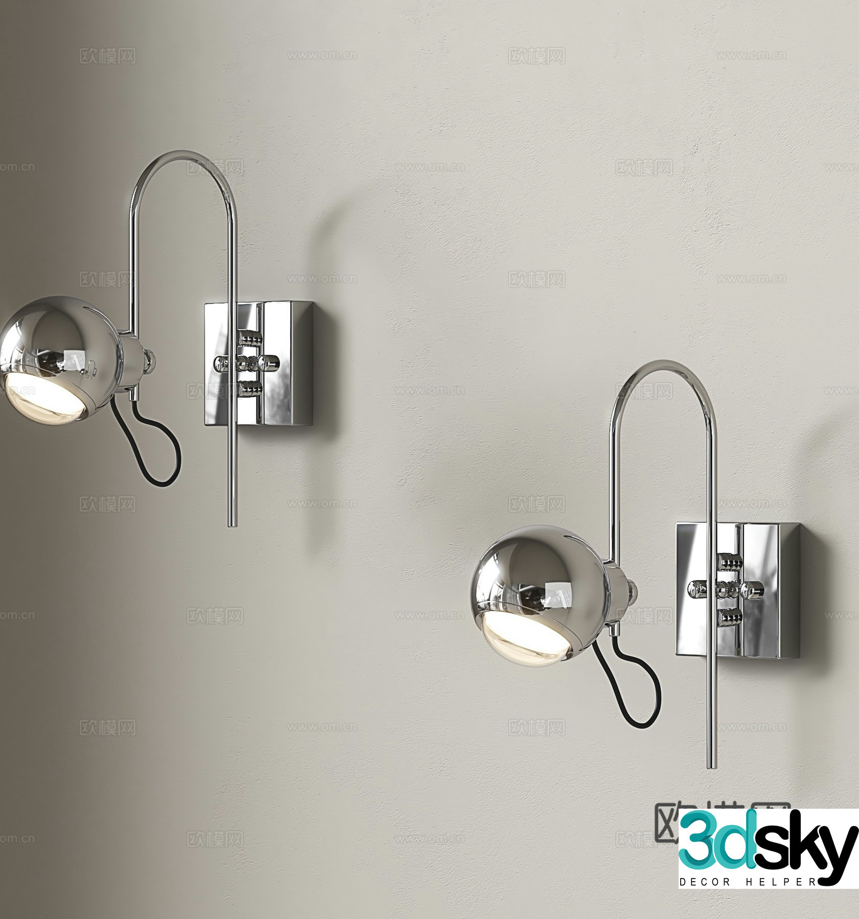 Medieval wall lamp retro wall lamp 3d model