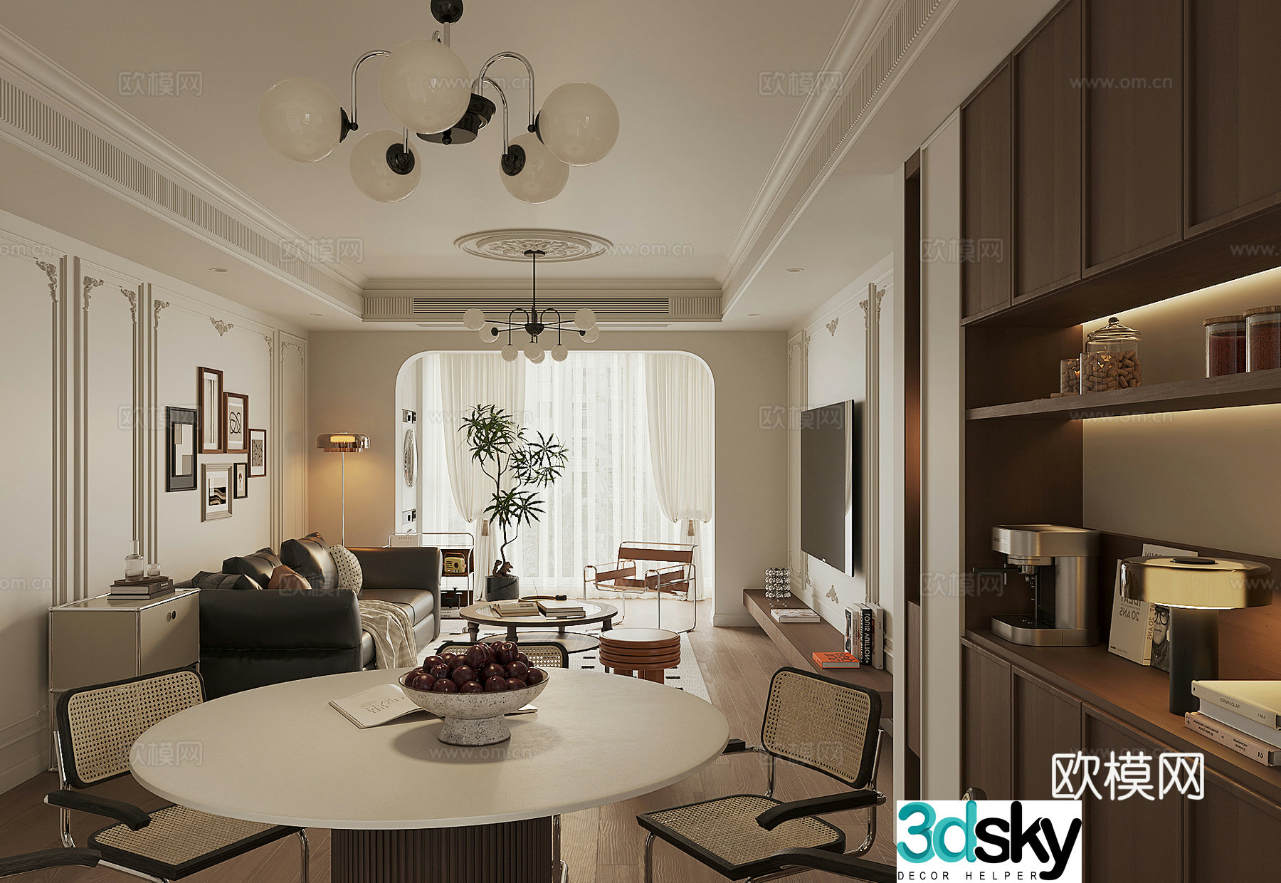 French restaurant 3d model